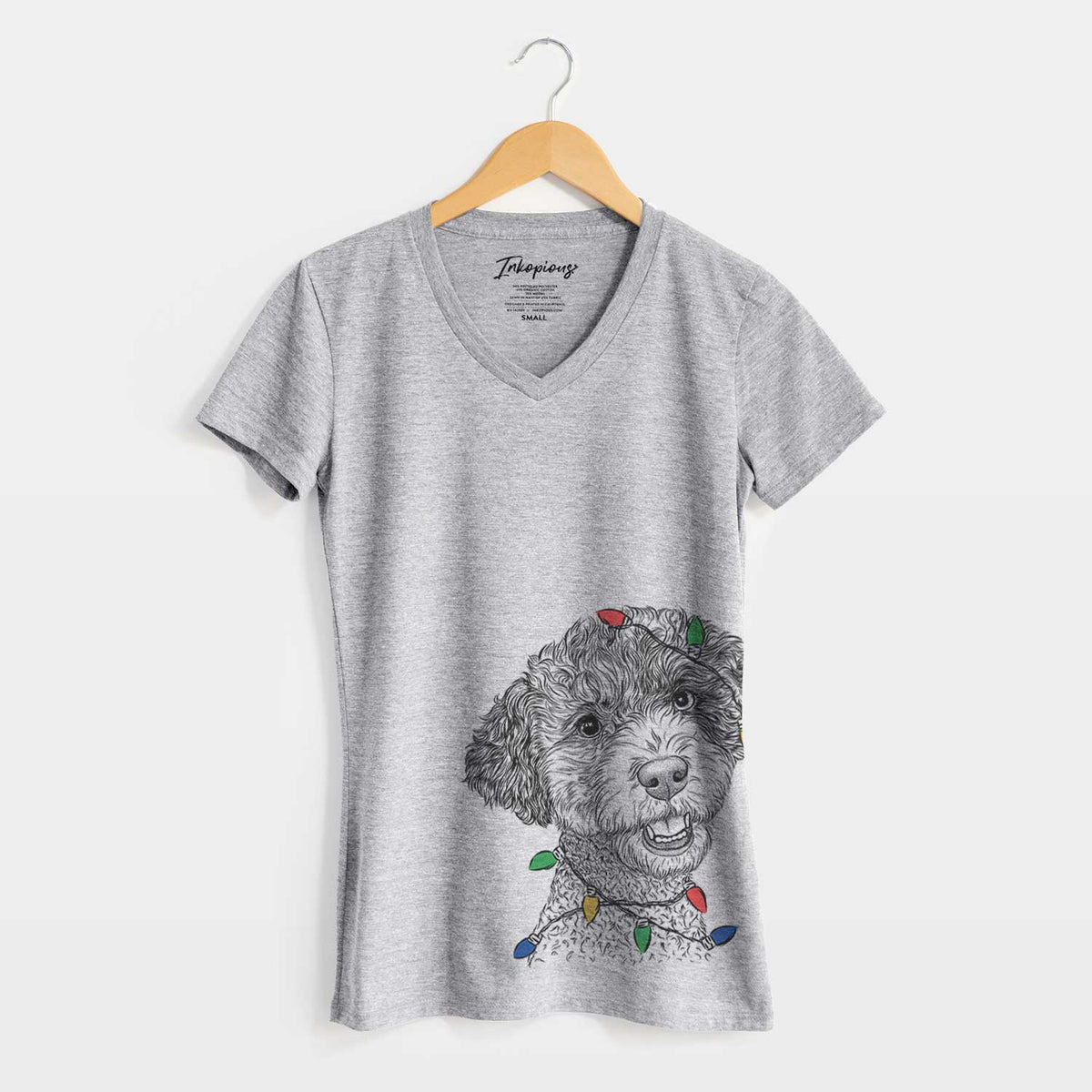 Christmas Lights Skipper the Twoodle - Women's V-neck Shirt