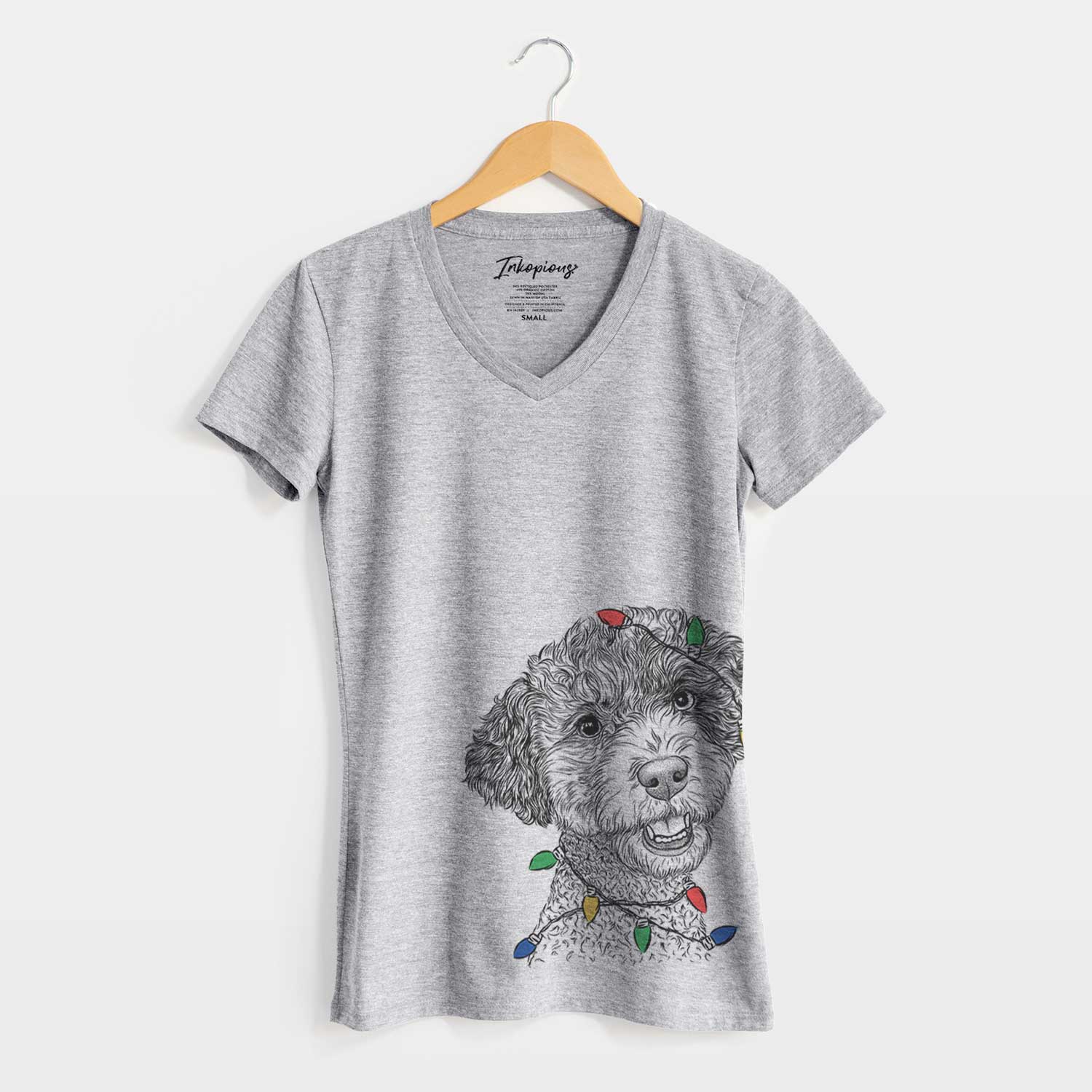 Christmas Lights Skipper the Twoodle - Women's V-neck Shirt