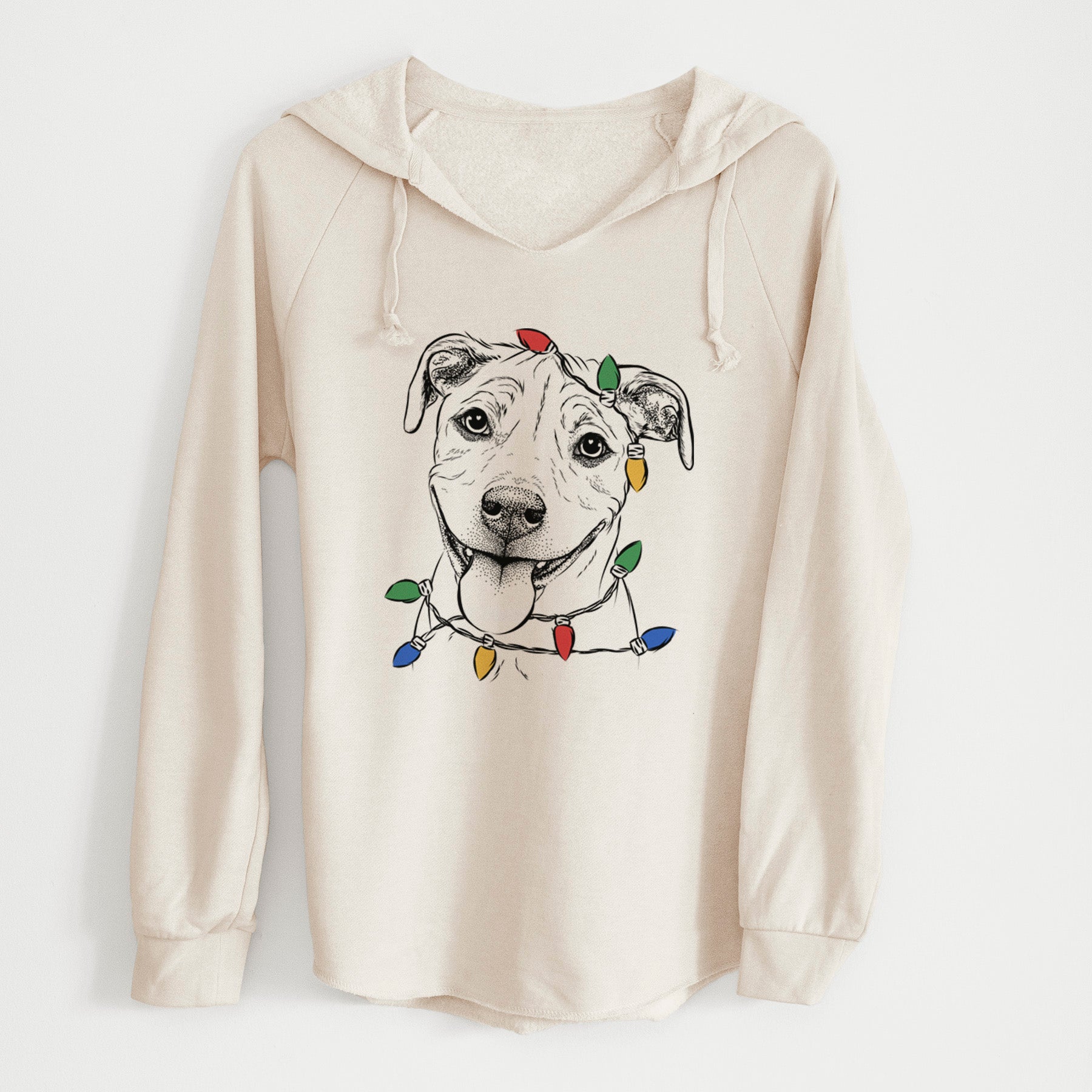 Christmas Lights Skye the Pitweiler - Cali Wave Hooded Sweatshirt