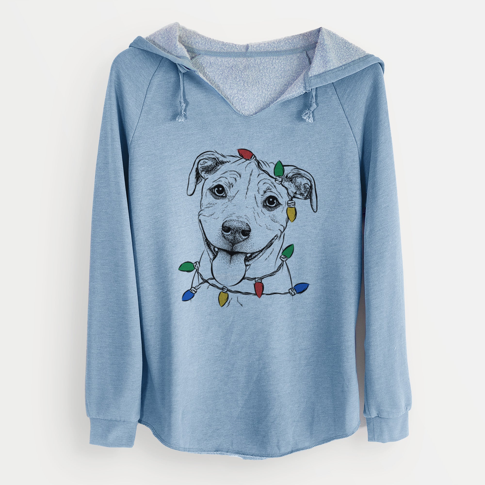 Christmas Lights Skye the Pitweiler - Cali Wave Hooded Sweatshirt