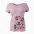 Christmas Lights Skye the Pitweiler - Women's V-neck Shirt