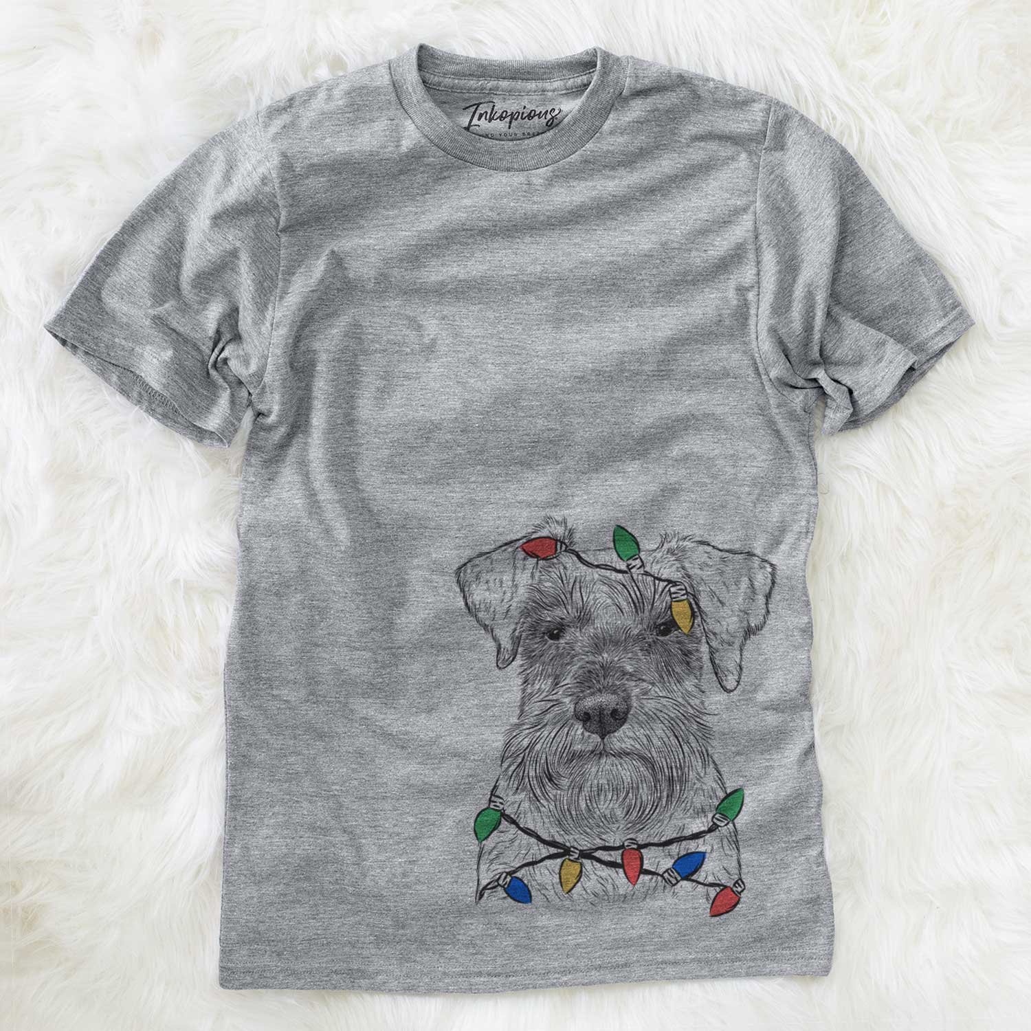 Christmas Lights Smokey the Miniature Schnauzer - Unisex Crewneck