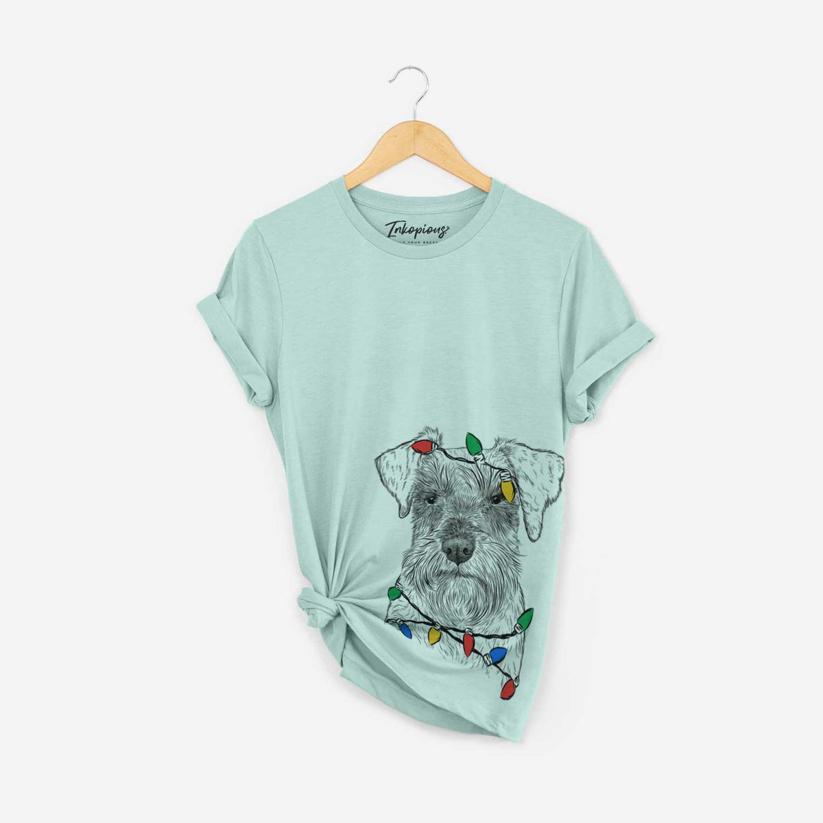 Christmas Lights Smokey the Miniature Schnauzer - Unisex Crewneck