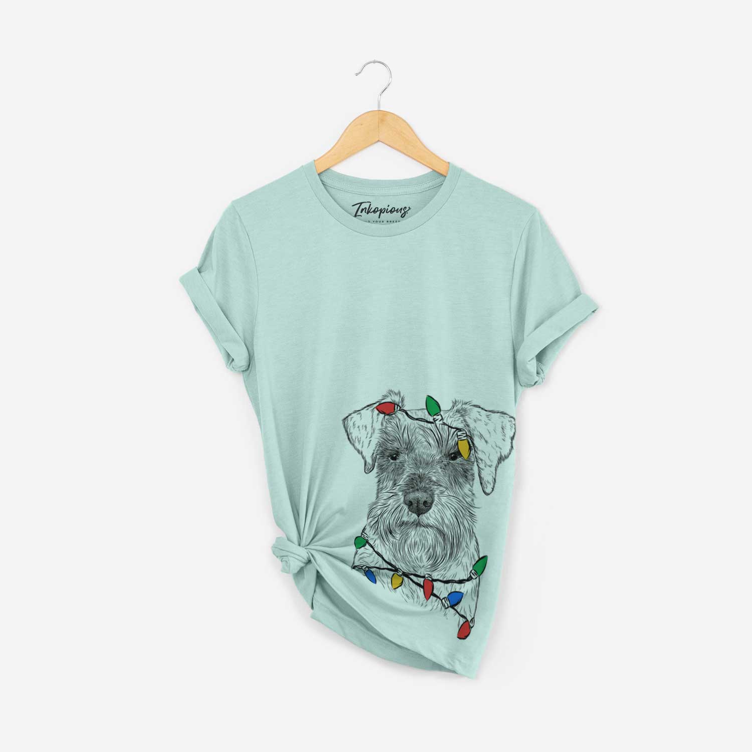 Christmas Lights Smokey the Miniature Schnauzer - Unisex Crewneck