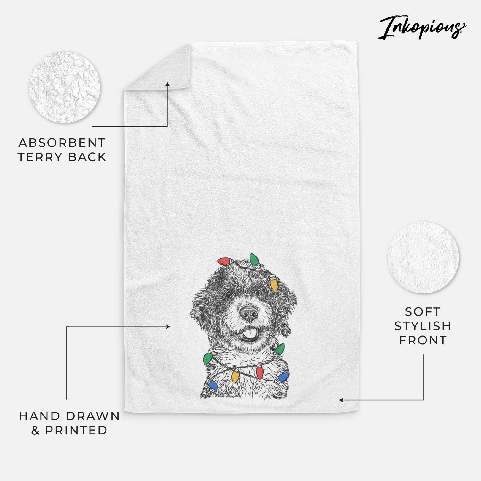 Smoky the Bernedoodle Puppy Decorative Hand Towel