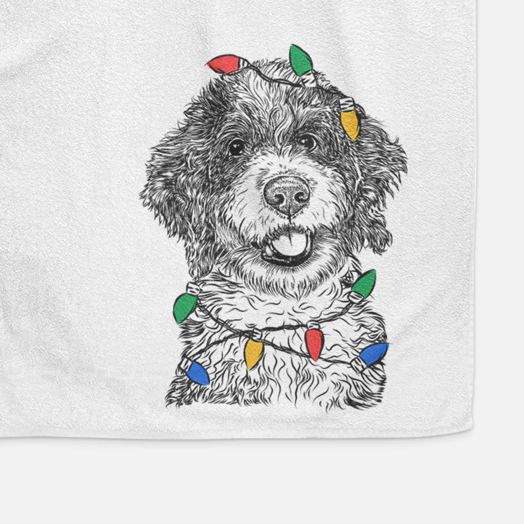 Smoky the Bernedoodle Puppy Decorative Hand Towel