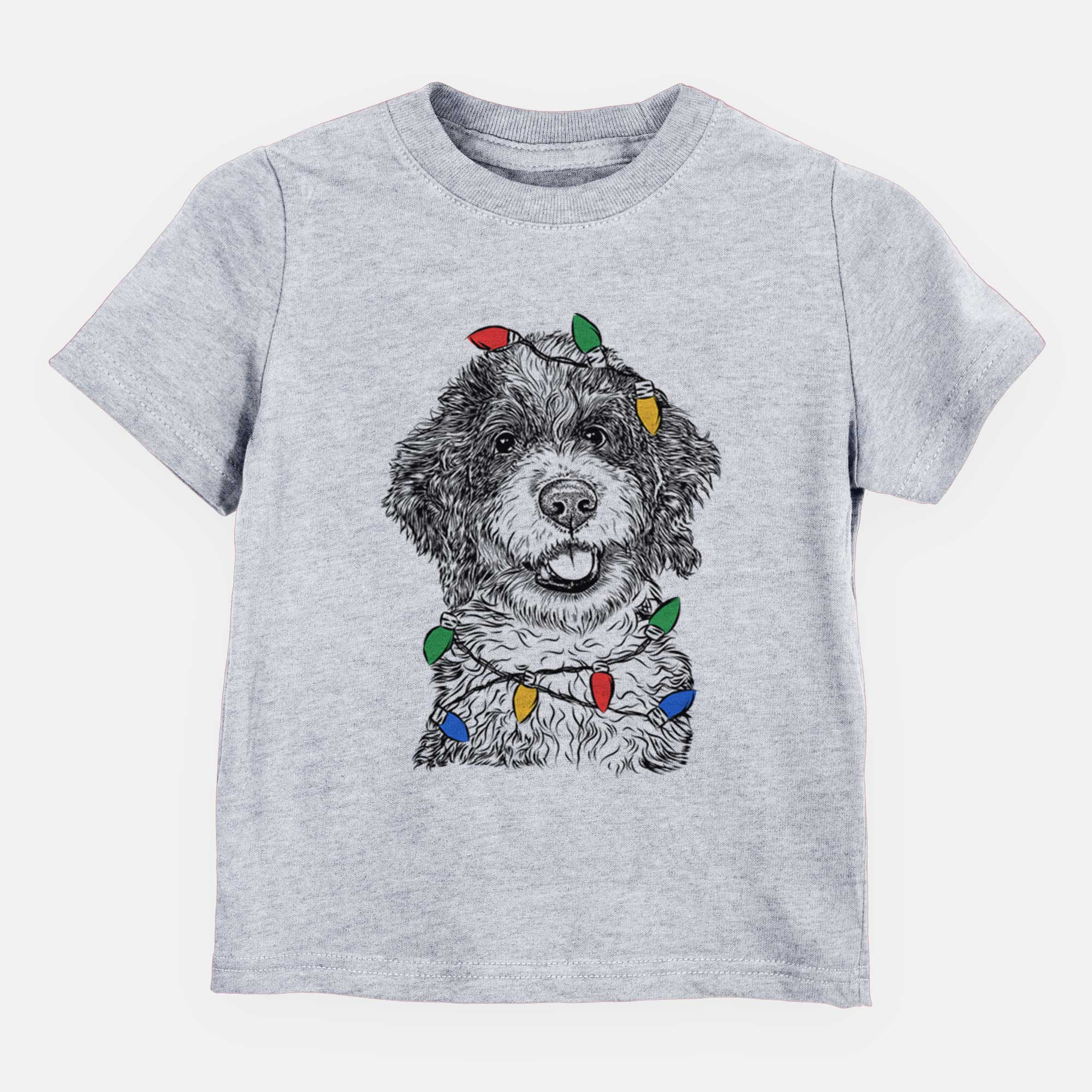 Christmas Lights Smoky the Bernedoodle Puppy - Kids/Youth/Toddler Shirt