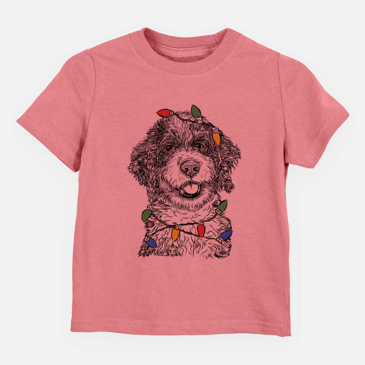 Christmas Lights Smoky the Bernedoodle Puppy - Kids/Youth/Toddler Shirt
