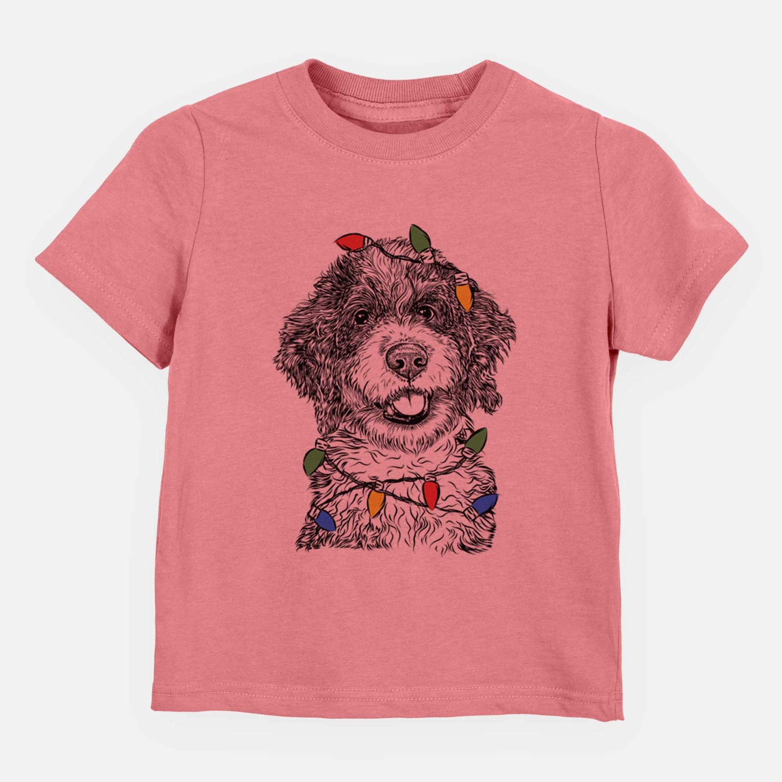 Christmas Lights Smoky the Bernedoodle Puppy - Kids/Youth/Toddler Shirt