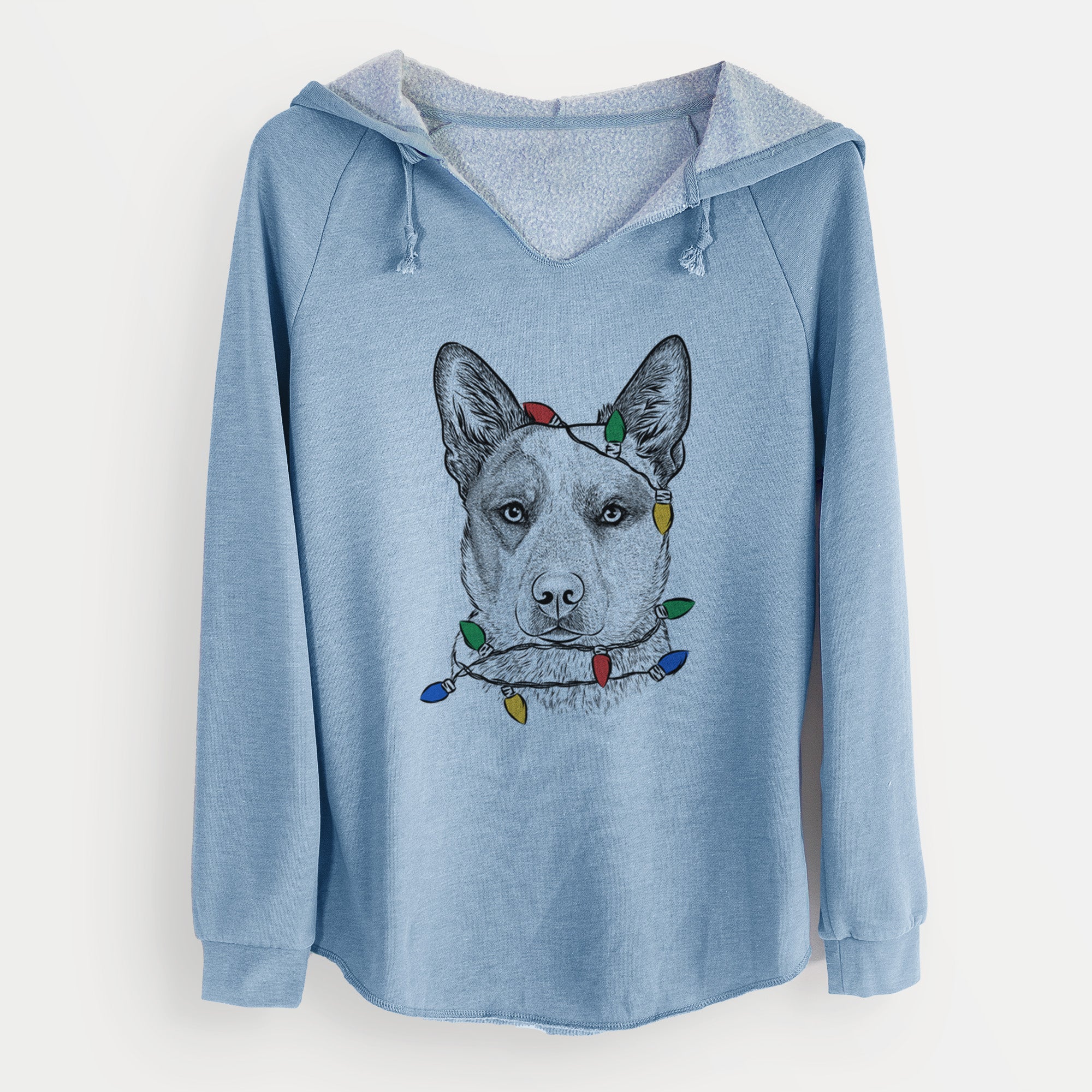 Christmas Lights Snap the Australian Cattle Dog - Cali Wave Hooded Sweatshirt