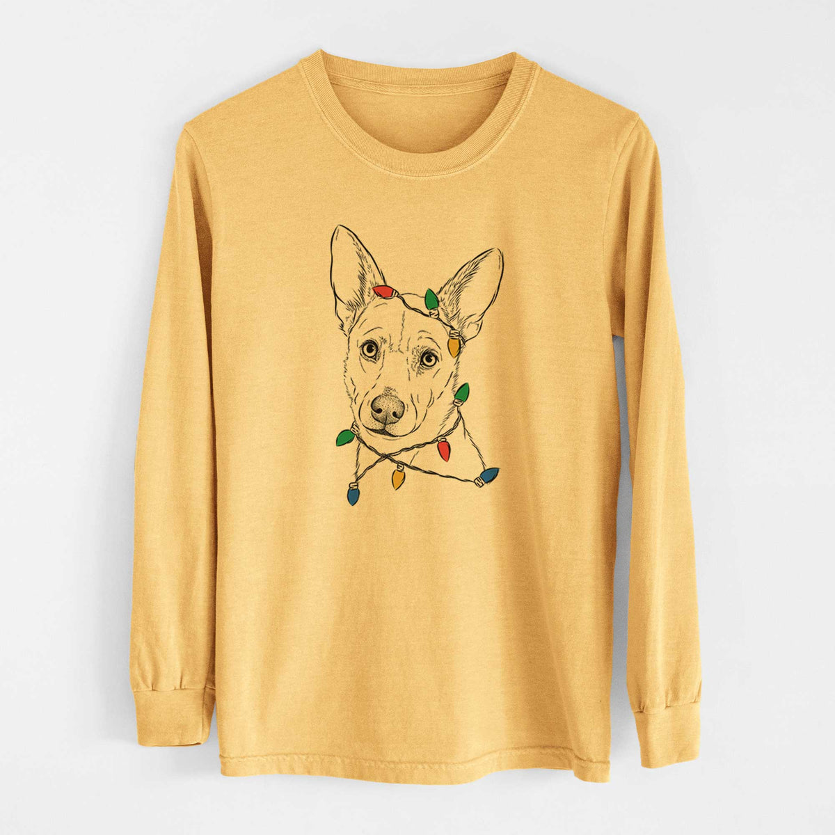 Christmas Lights Sooner the Huskimo - Heavyweight 100% Cotton Long Sleeve