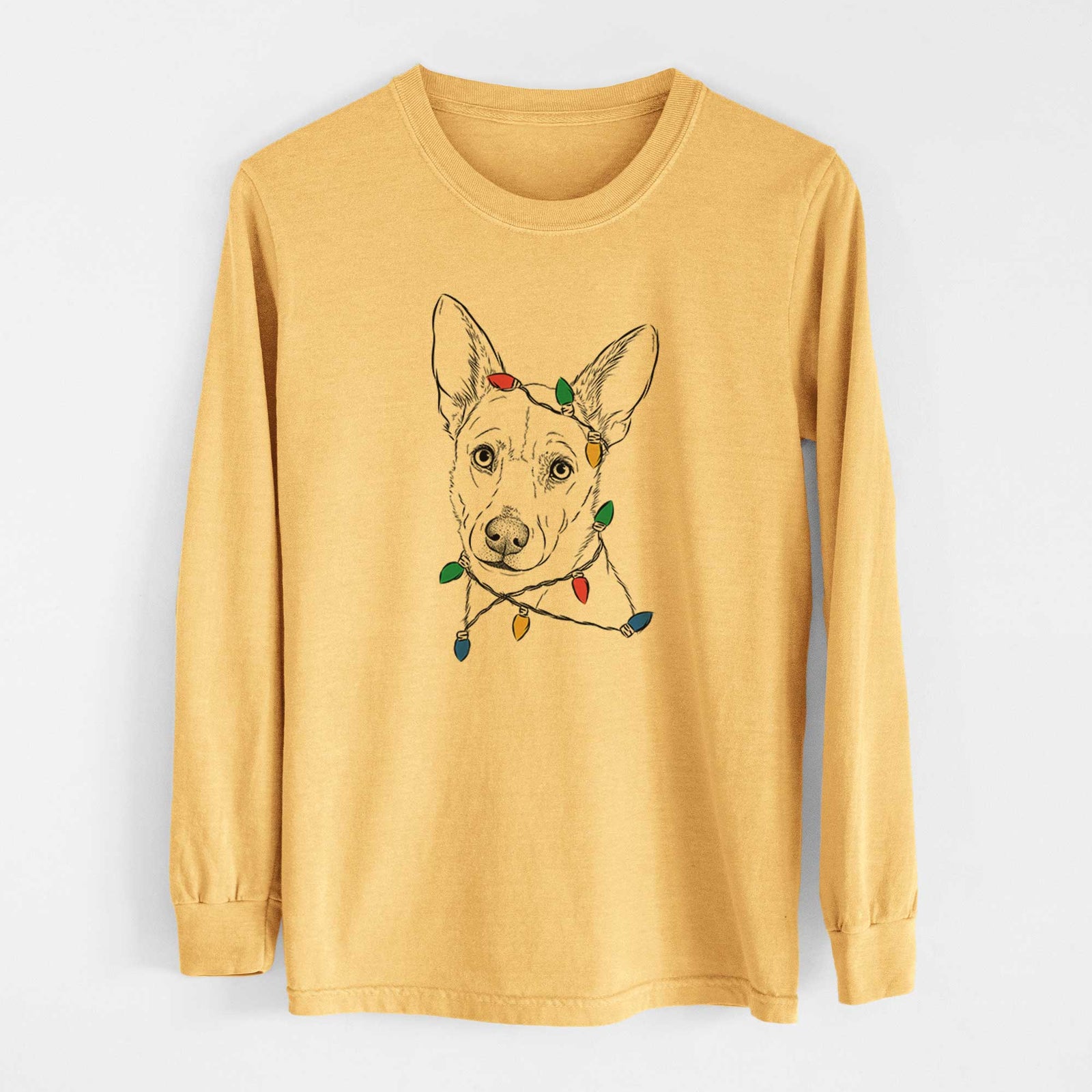 Christmas Lights Sooner the Huskimo - Heavyweight 100% Cotton Long Sleeve