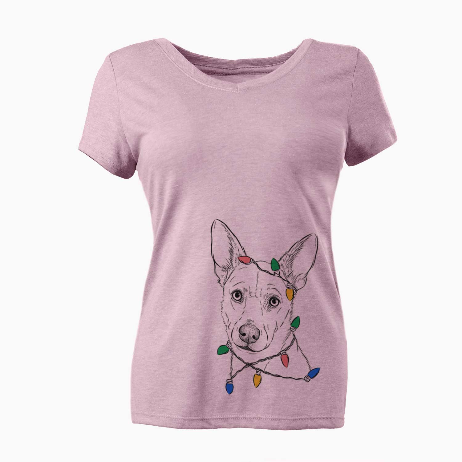 Christmas Lights Sooner the Huskimo - Women's V-neck Shirt