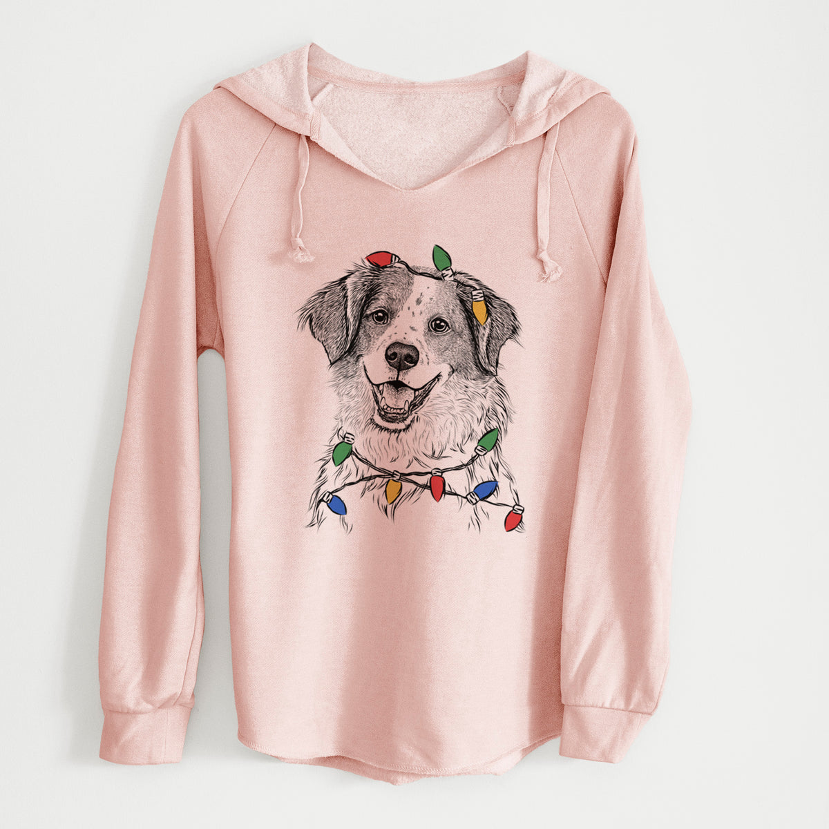 Christmas Lights Sophie the Brittany Beagle Mix - Cali Wave Hooded Sweatshirt