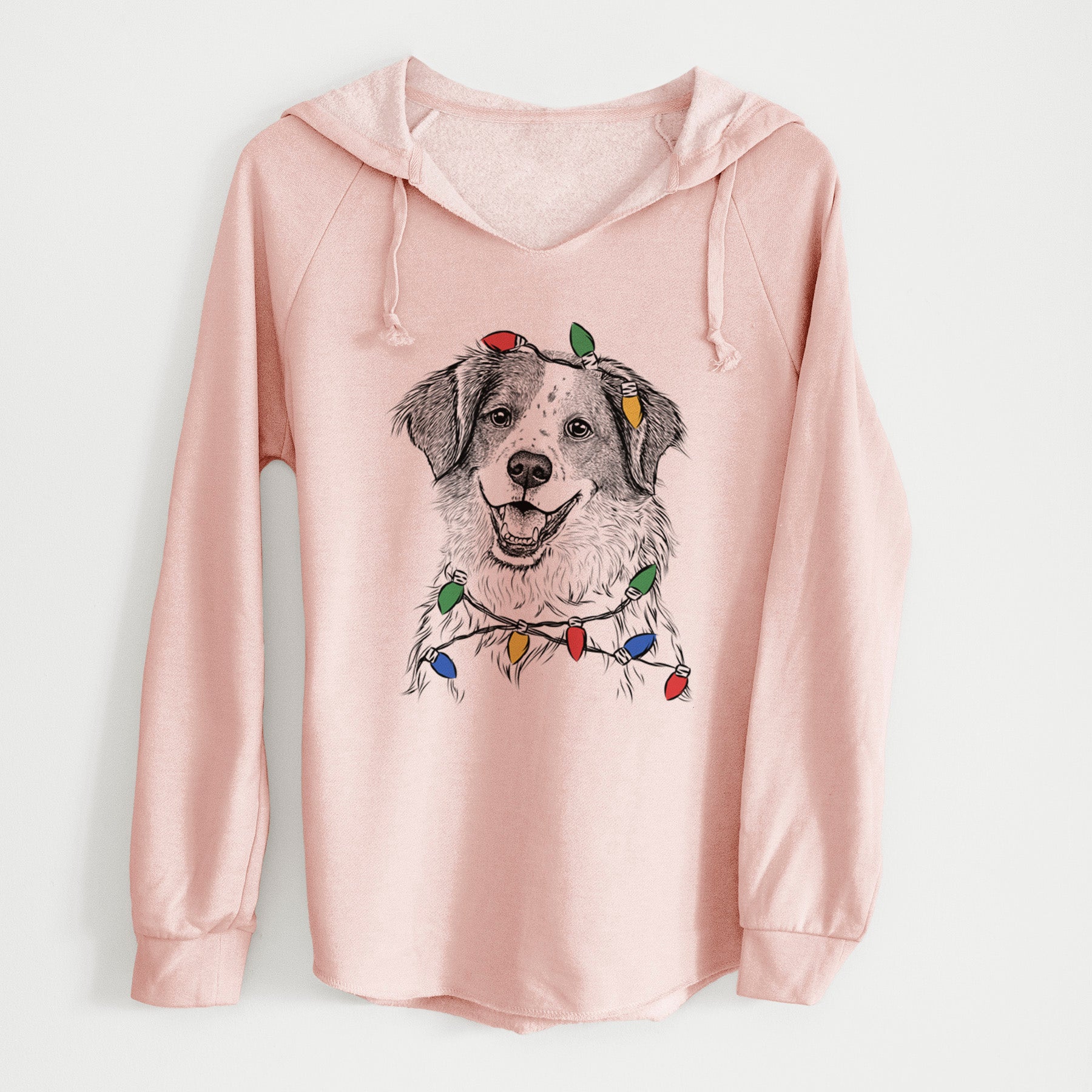 Christmas Lights Sophie the Brittany Beagle Mix - Cali Wave Hooded Sweatshirt