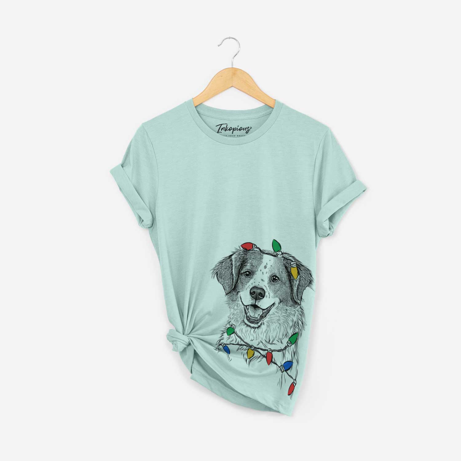 Christmas Lights Sophie the Brittany Beagle Mix - Unisex Crewneck