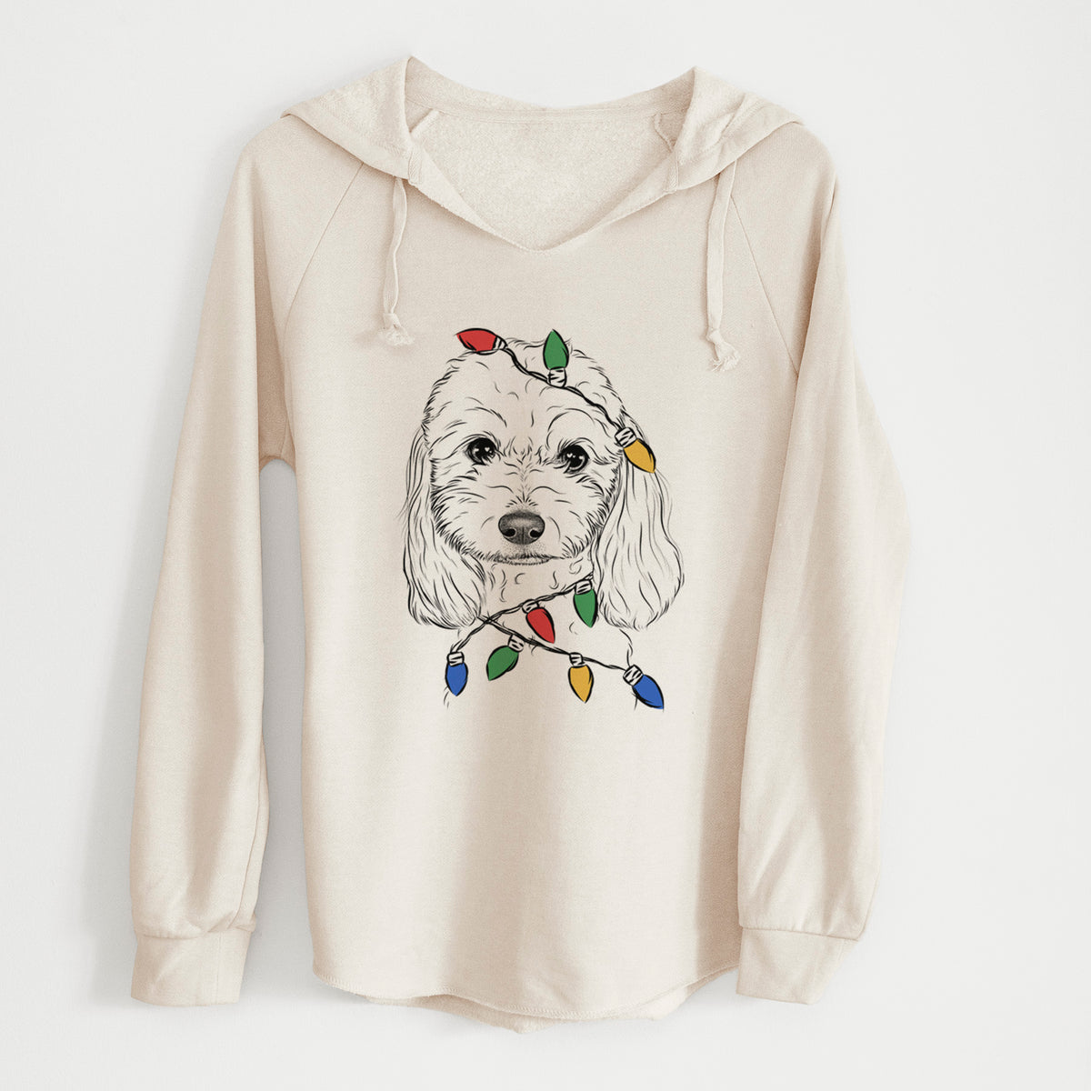 Christmas Lights Sophie the Coton de Tulear - Cali Wave Hooded Sweatshirt