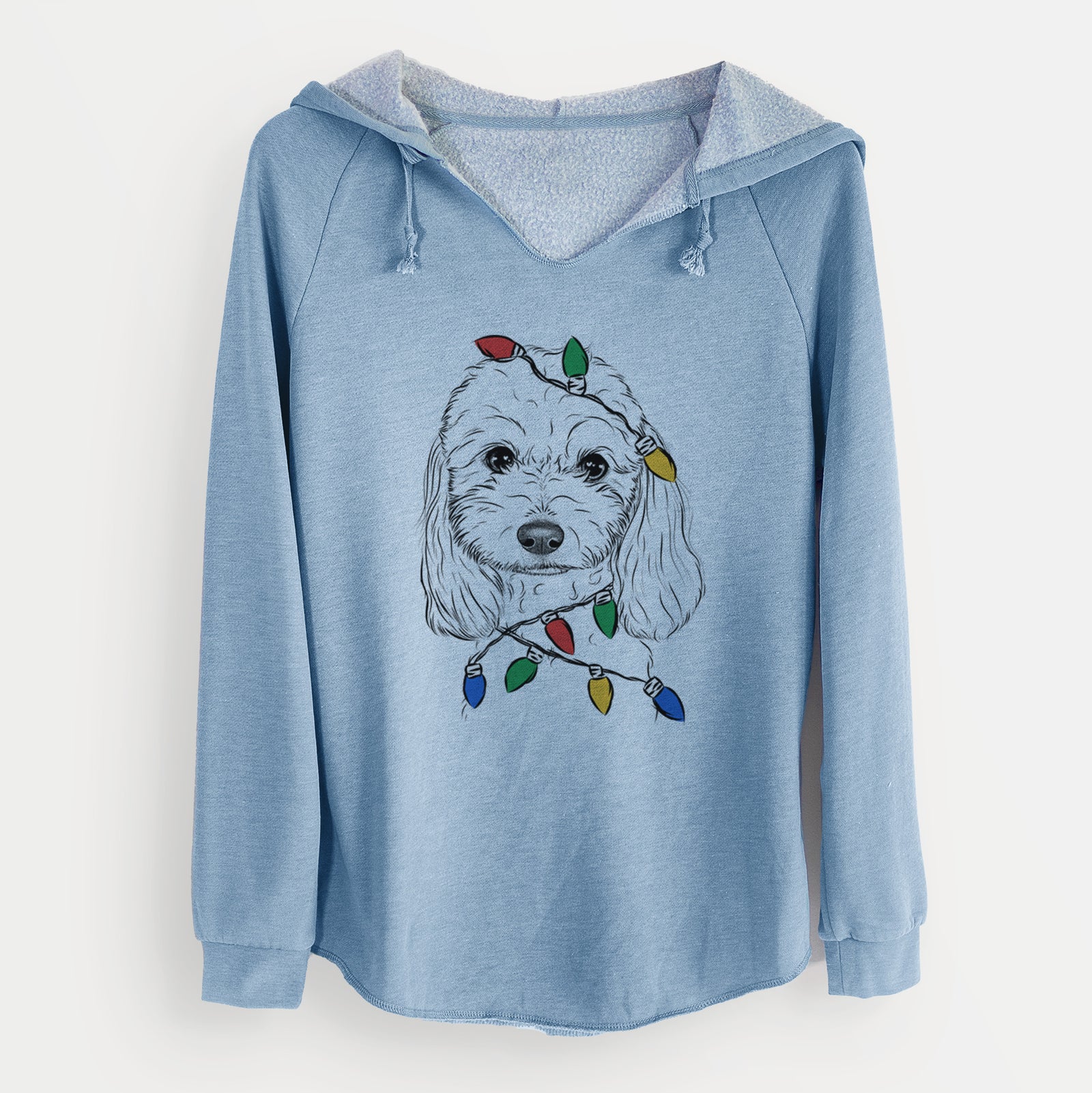 Christmas Lights Sophie the Coton de Tulear - Cali Wave Hooded Sweatshirt