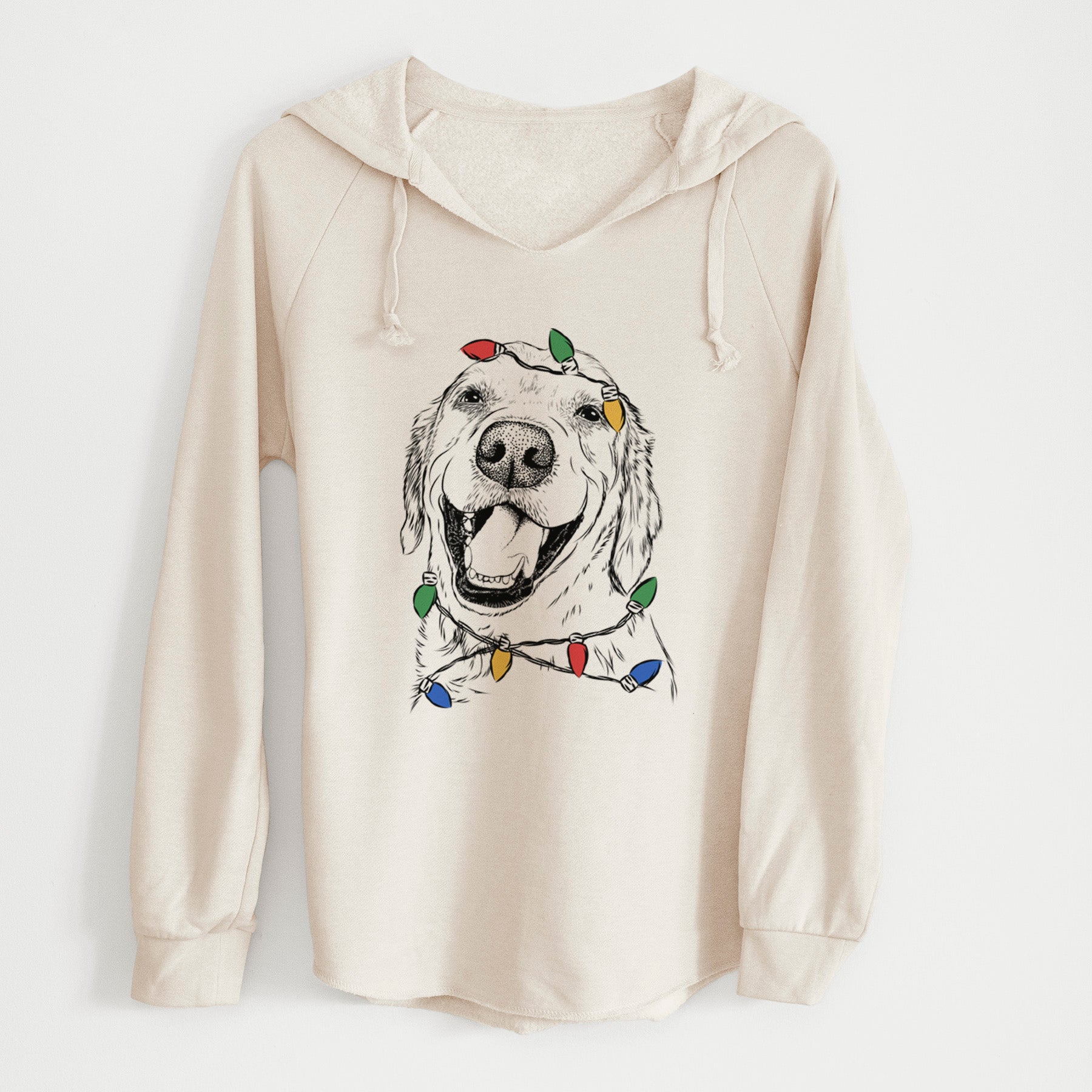 Christmas Lights Spanky the Golden Retriever - Cali Wave Hooded Sweatshirt