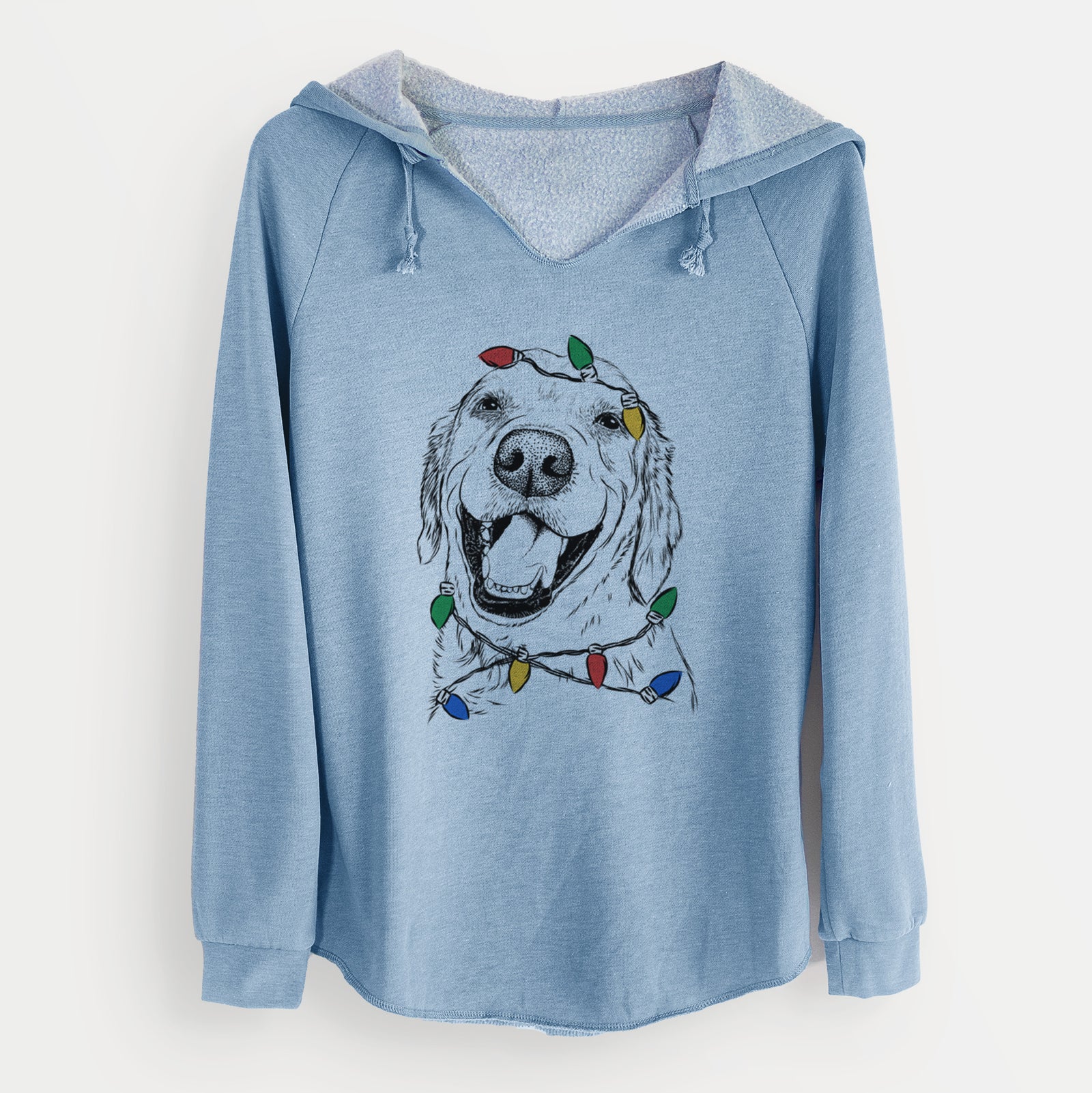 Christmas Lights Spanky the Golden Retriever - Cali Wave Hooded Sweatshirt
