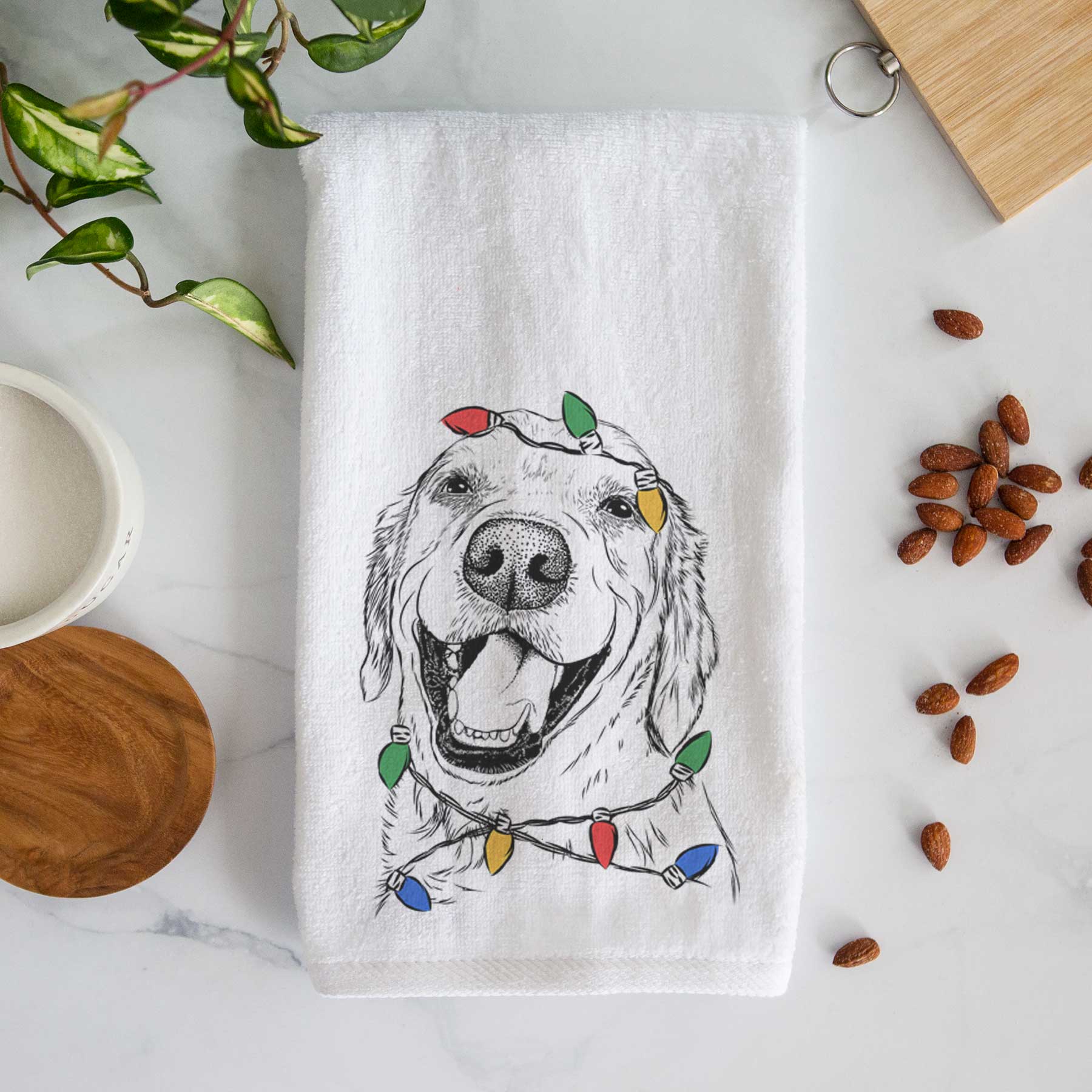 Spanky the Golden Retriever Decorative Hand Towel