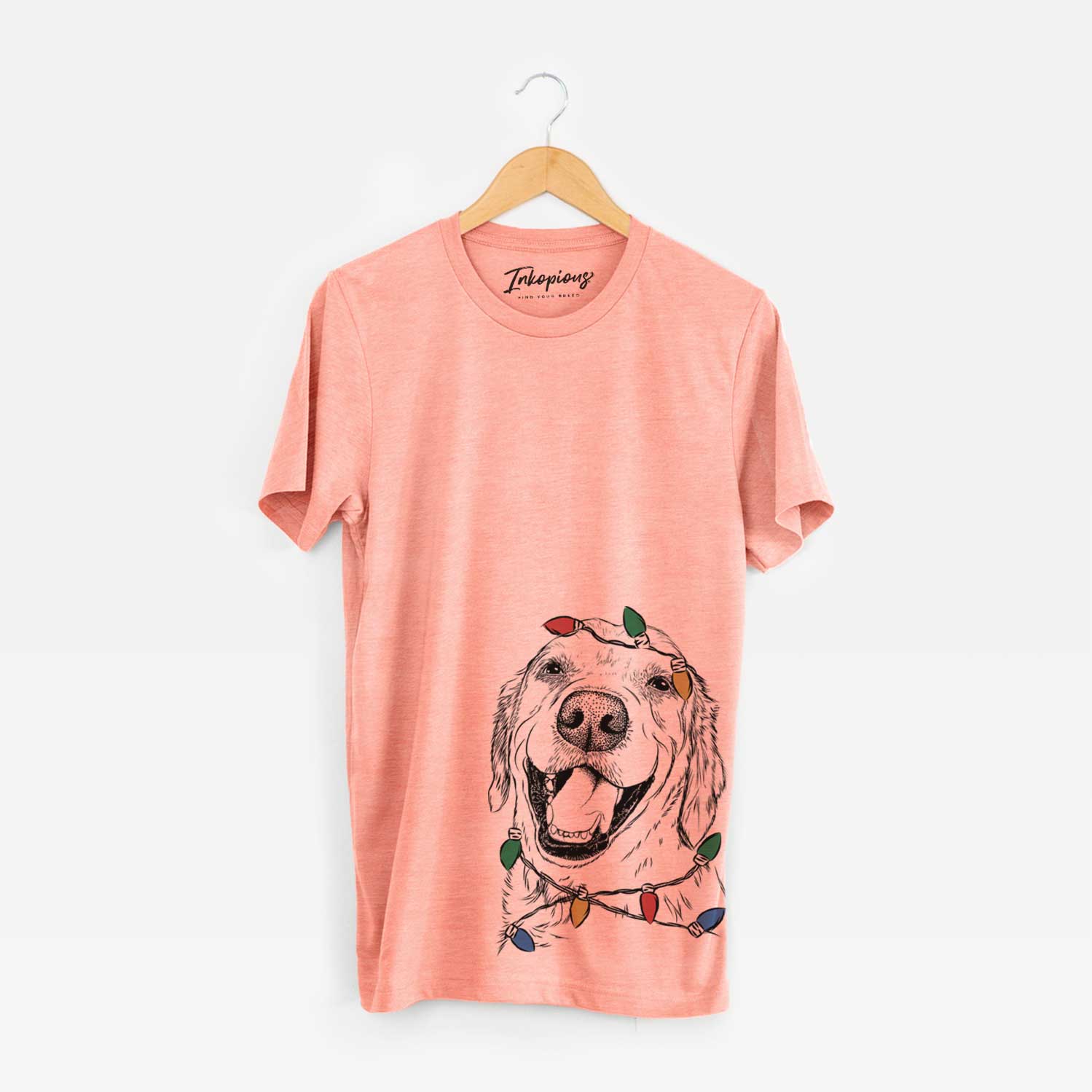 Christmas Lights Spanky the Golden Retriever - Unisex Crewneck