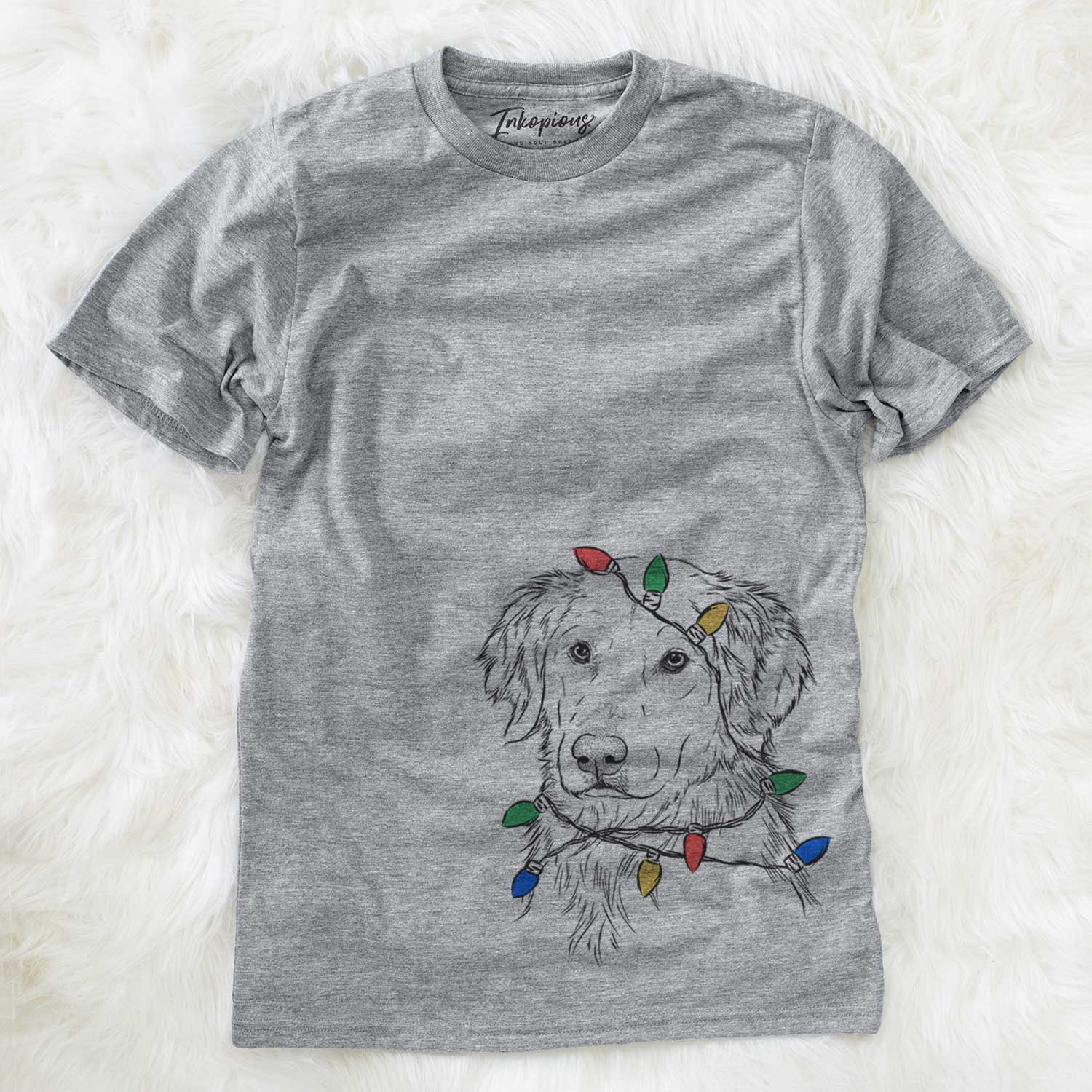 Christmas Lights Spencer the Golden Retriever - Unisex Crewneck