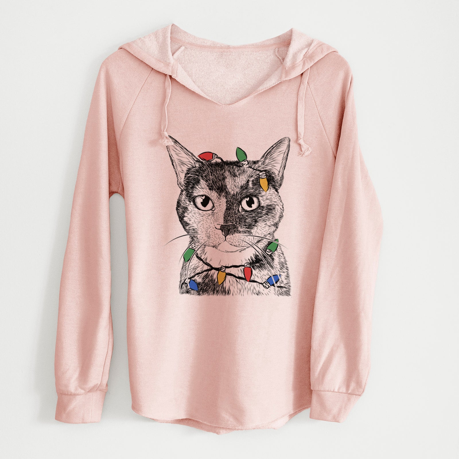 Christmas Lights Spooky Kitty the Tortoiseshell Cat - Cali Wave Hooded Sweatshirt