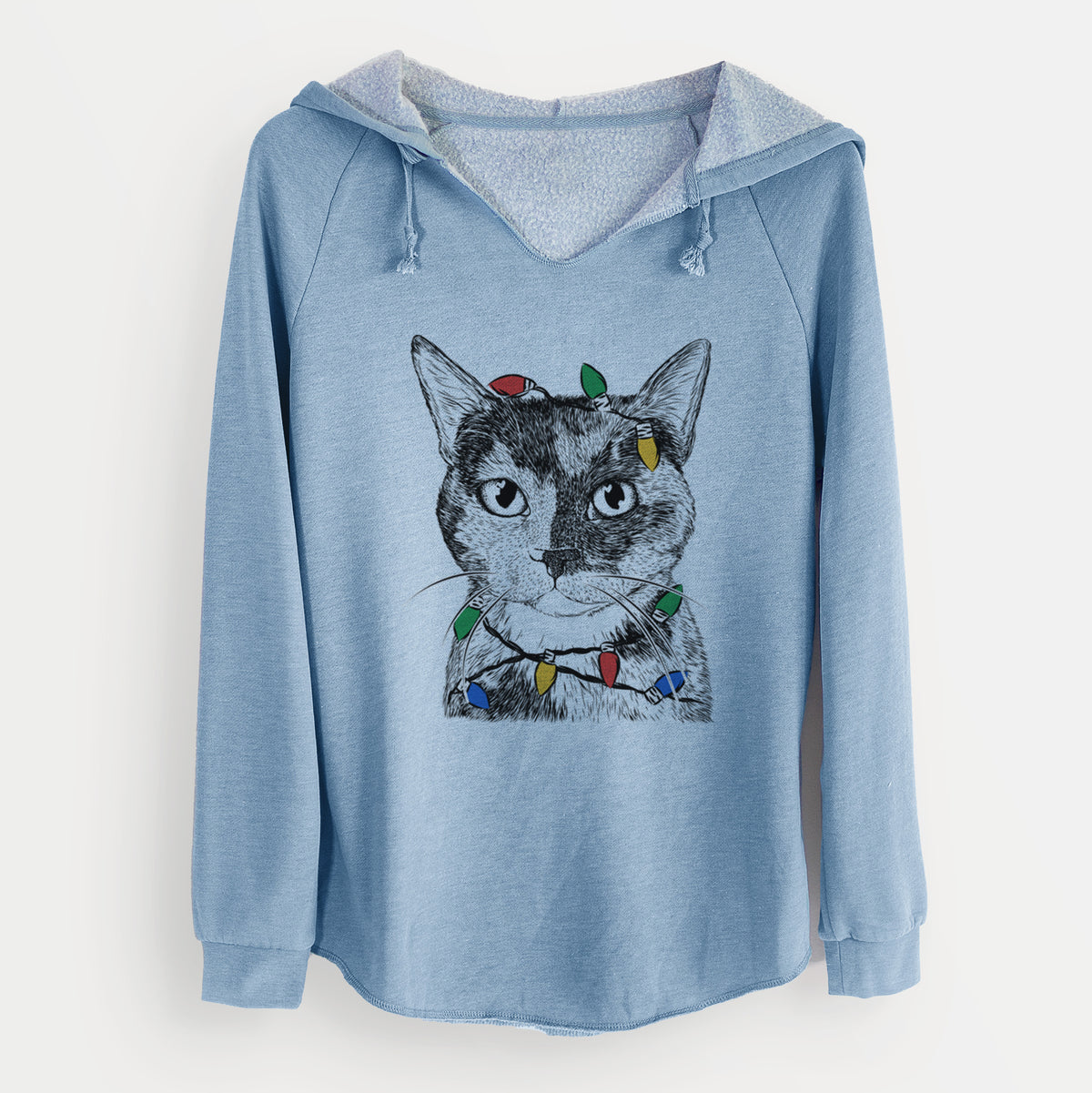 Christmas Lights Spooky Kitty the Tortoiseshell Cat - Cali Wave Hooded Sweatshirt