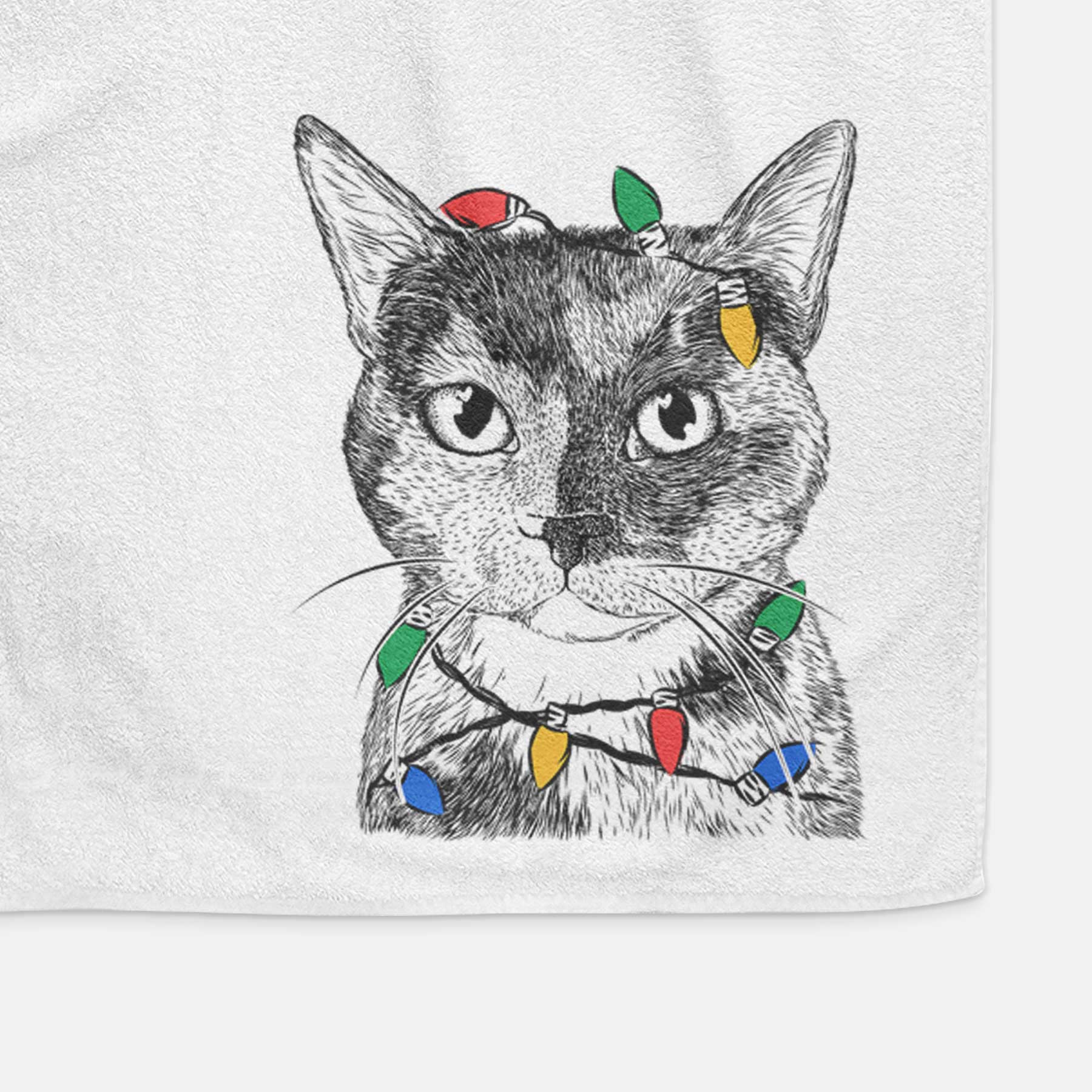 Spooky Kitty the Tortoiseshell Cat Decorative Hand Towel