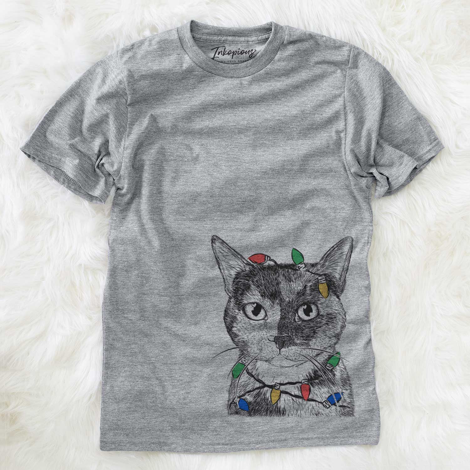 Christmas Lights Spooky Kitty the Tortoiseshell Cat - Unisex Crewneck