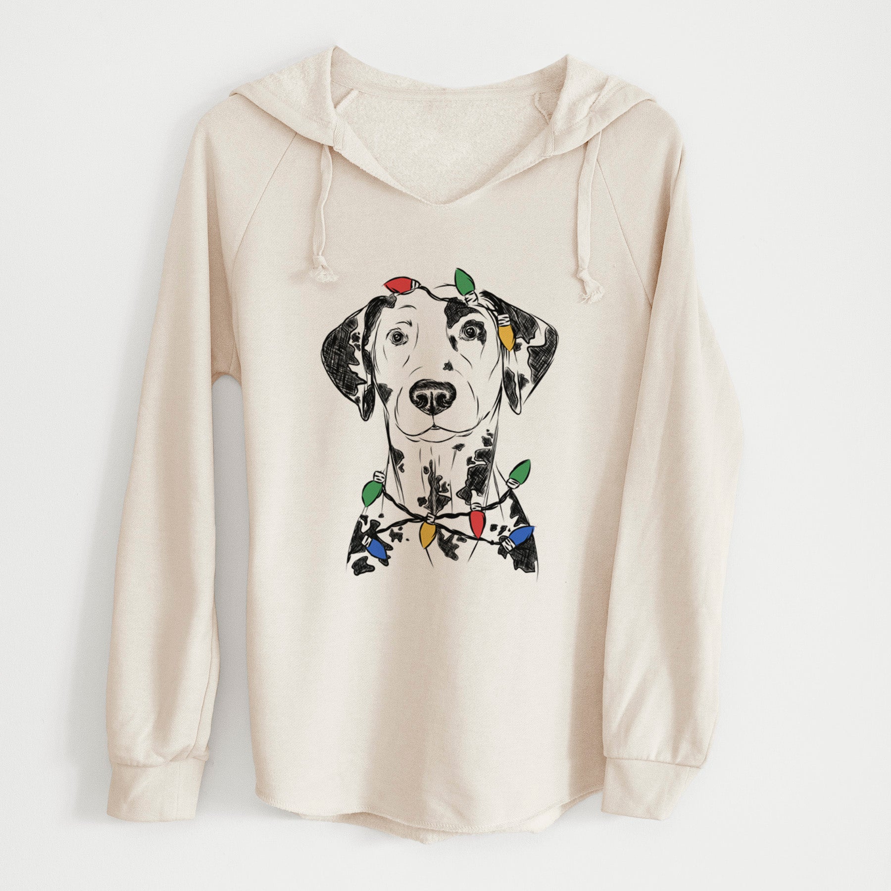 Christmas Lights Spot the Dalmatian - Cali Wave Hooded Sweatshirt