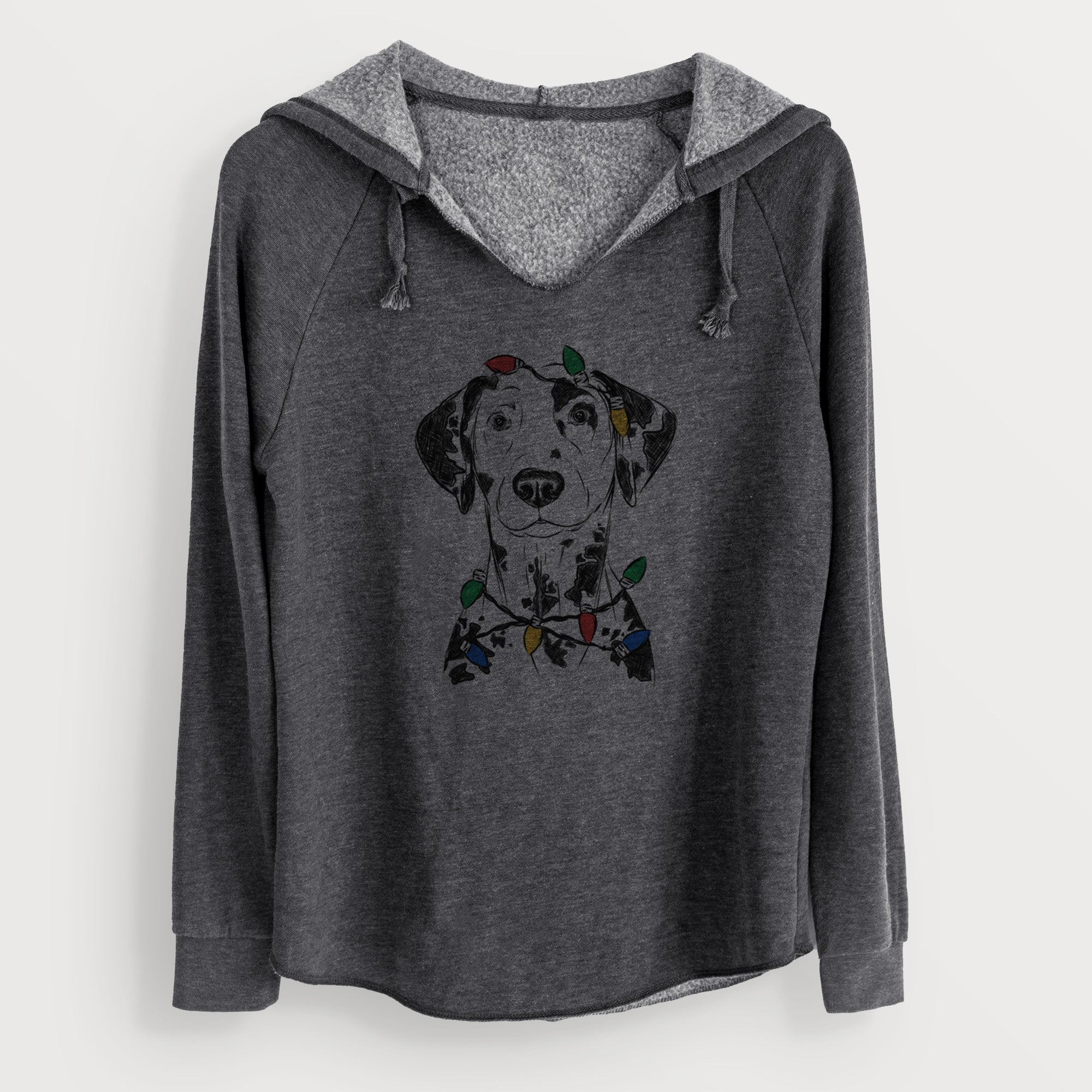 Christmas Lights Spot the Dalmatian - Cali Wave Hooded Sweatshirt