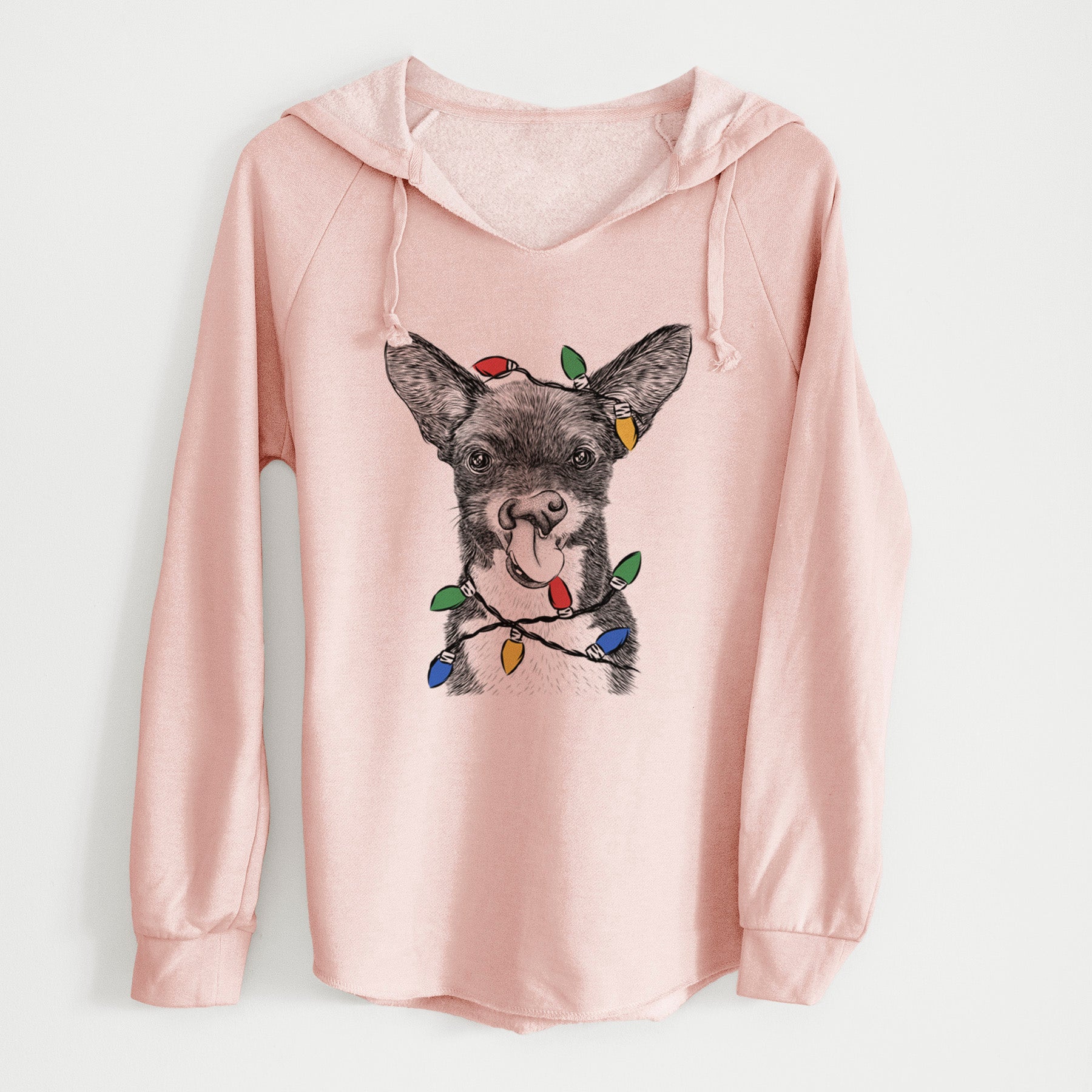 Christmas Lights Sprout the Chihuahua Mix - Cali Wave Hooded Sweatshirt