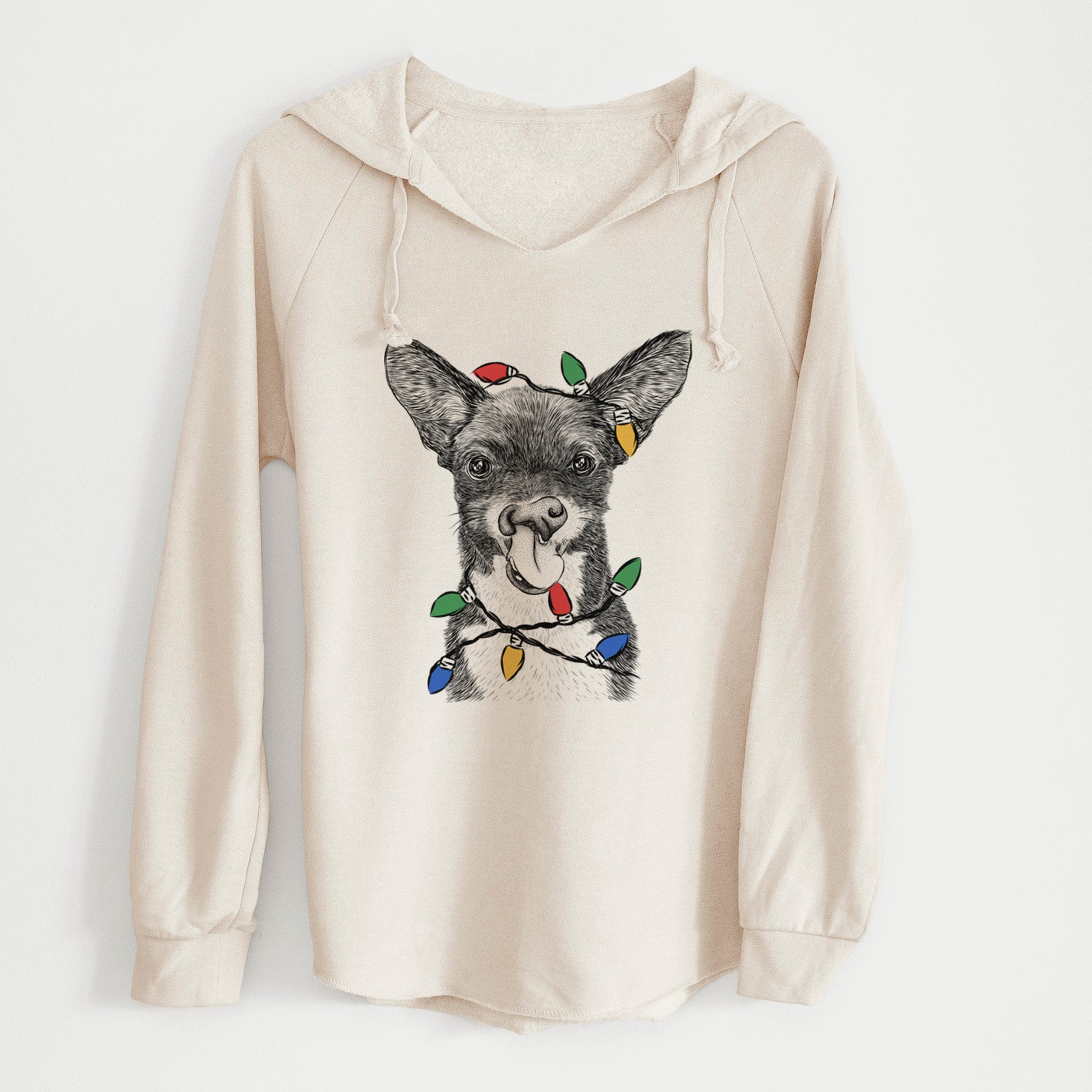 Christmas Lights Sprout the Chihuahua Mix - Cali Wave Hooded Sweatshirt