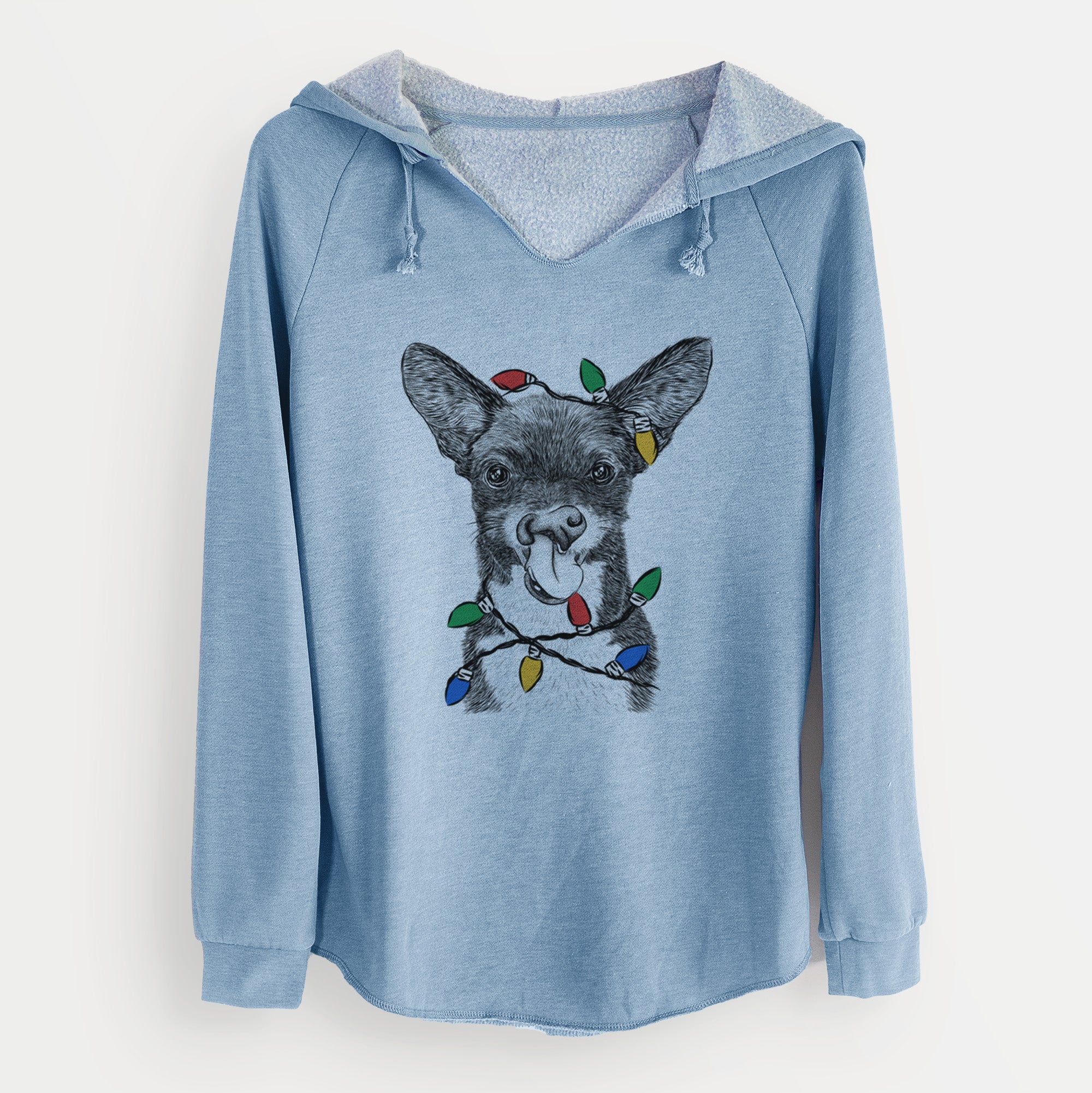 Christmas Lights Sprout the Chihuahua Mix - Cali Wave Hooded Sweatshirt