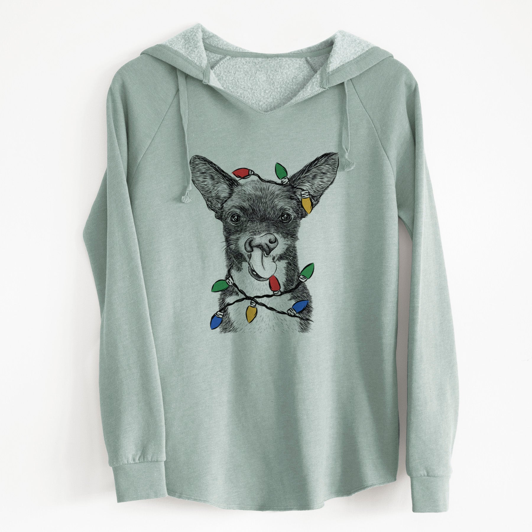 Christmas Lights Sprout the Chihuahua Mix - Cali Wave Hooded Sweatshirt