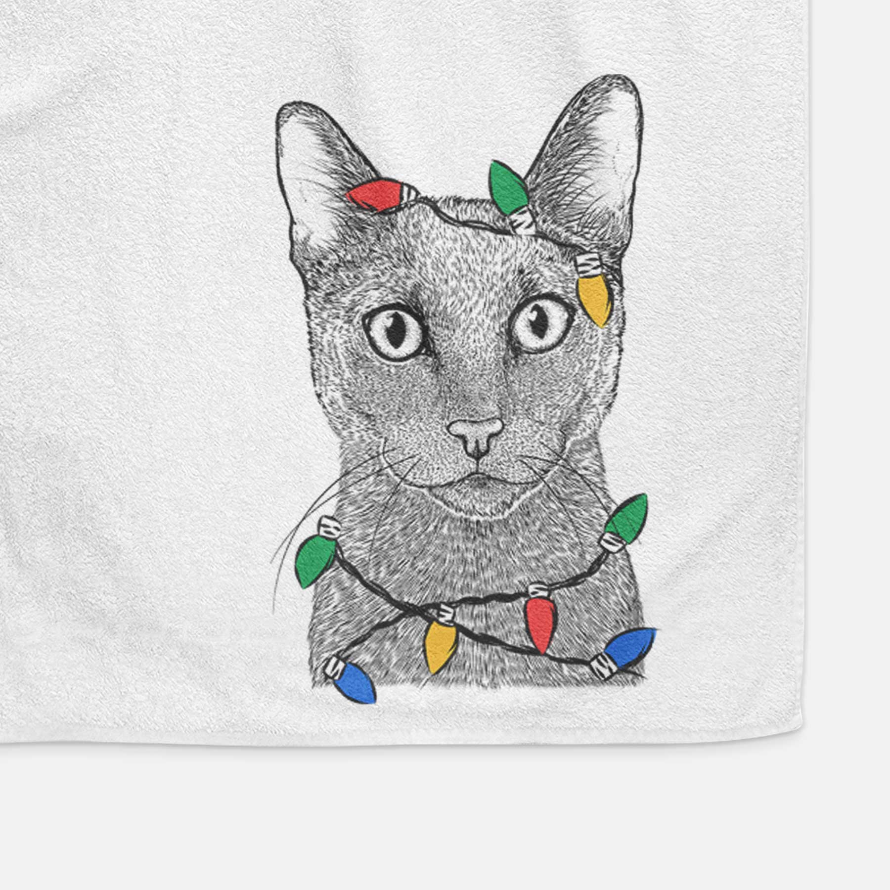 Stanley the Russian Blue Cat Decorative Hand Towel