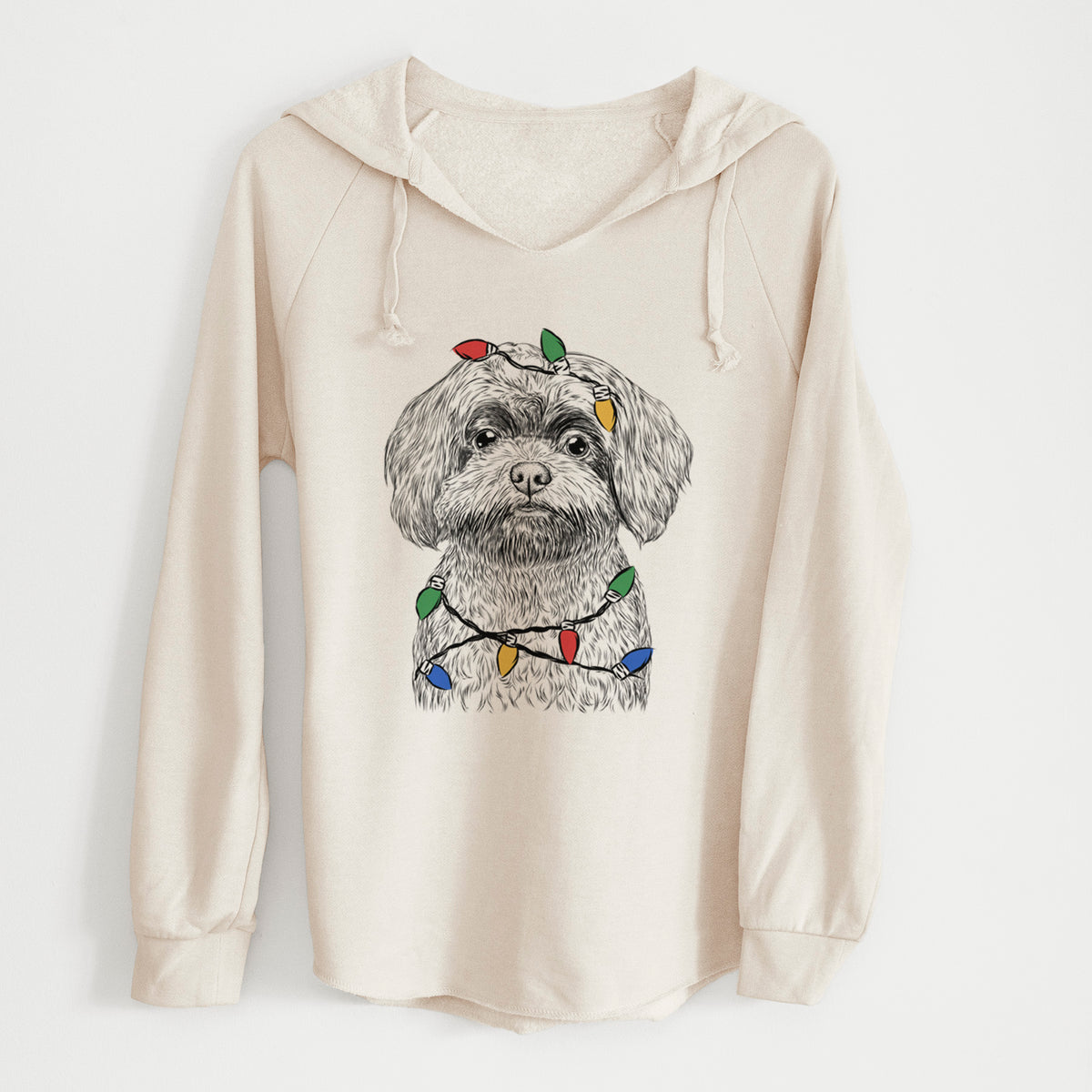 Christmas Lights Stella the Shih Tzu Mix - Cali Wave Hooded Sweatshirt