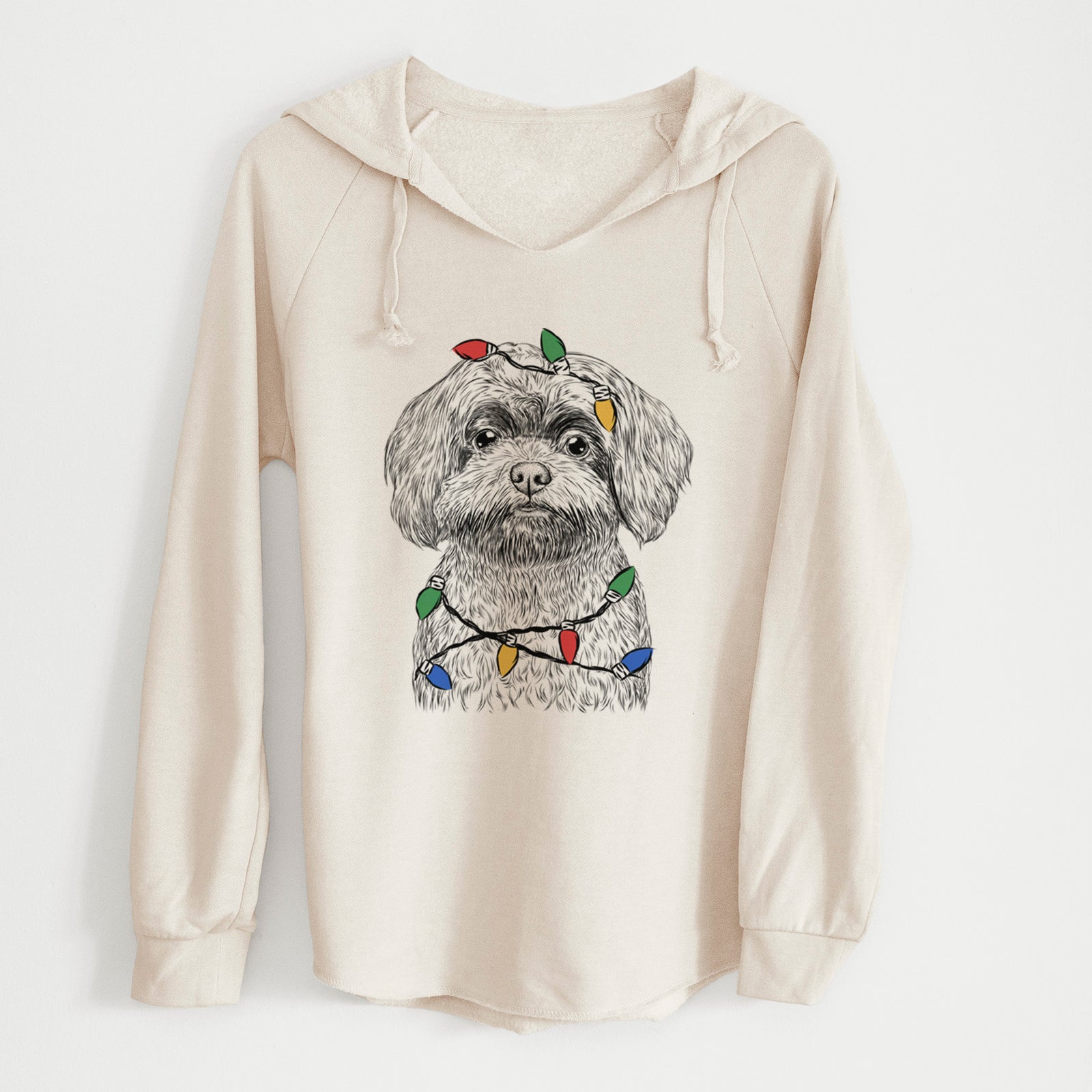 Christmas Lights Stella the Shih Tzu Mix - Cali Wave Hooded Sweatshirt