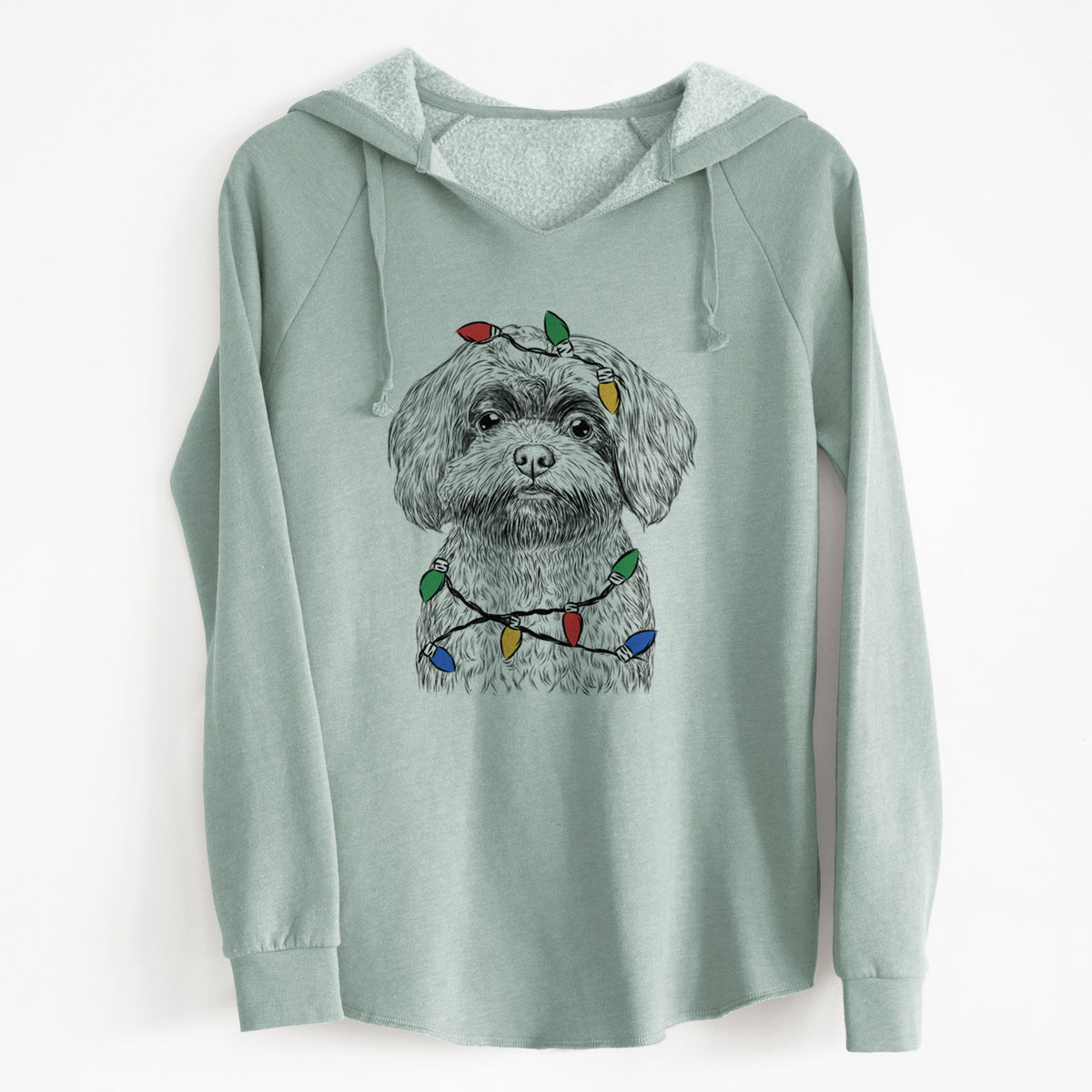 Christmas Lights Stella the Shih Tzu Mix - Cali Wave Hooded Sweatshirt