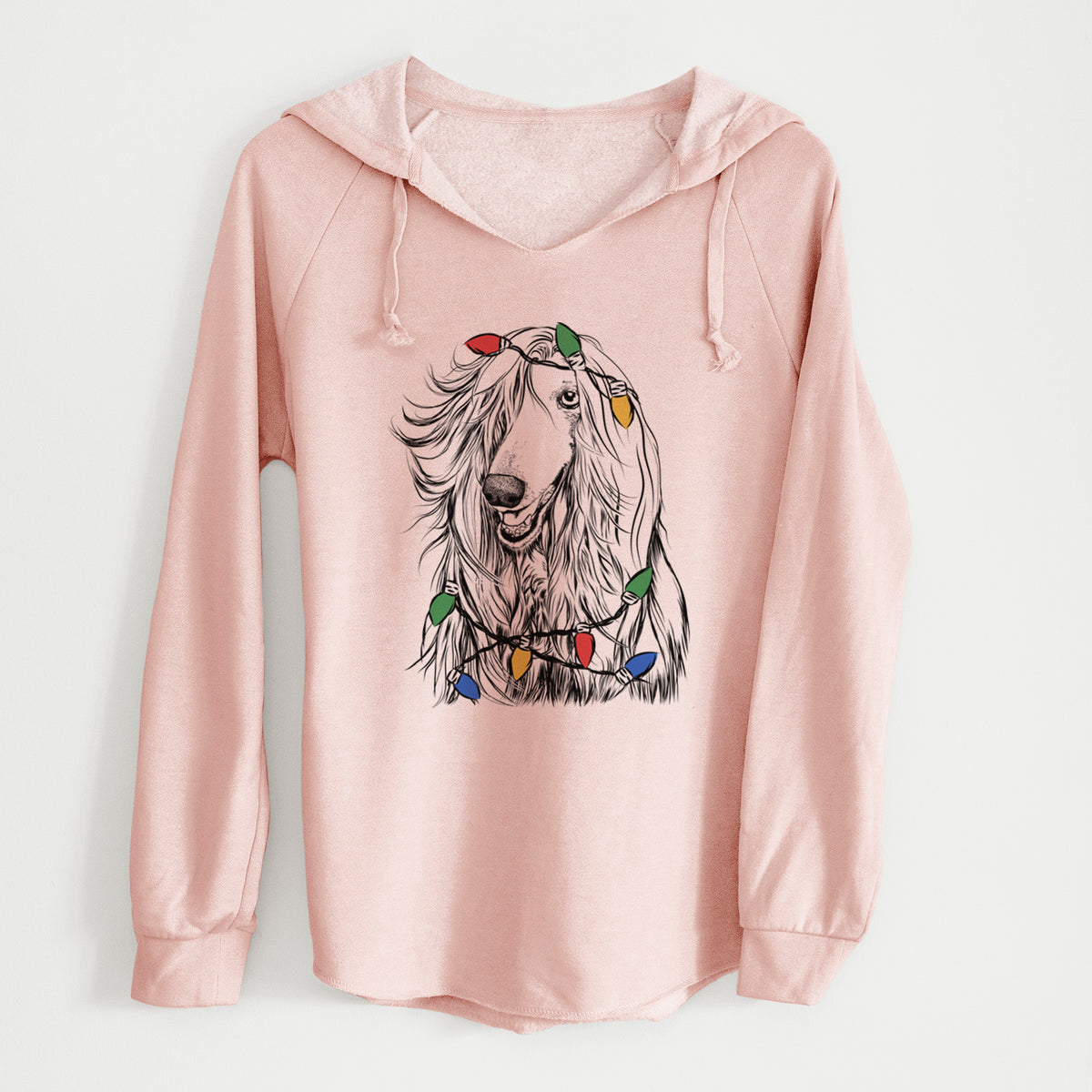 Christmas Lights Sterling the Afghan Hound - Cali Wave Hooded Sweatshirt