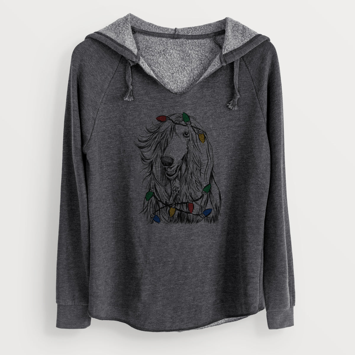 Christmas Lights Sterling the Afghan Hound - Cali Wave Hooded Sweatshirt