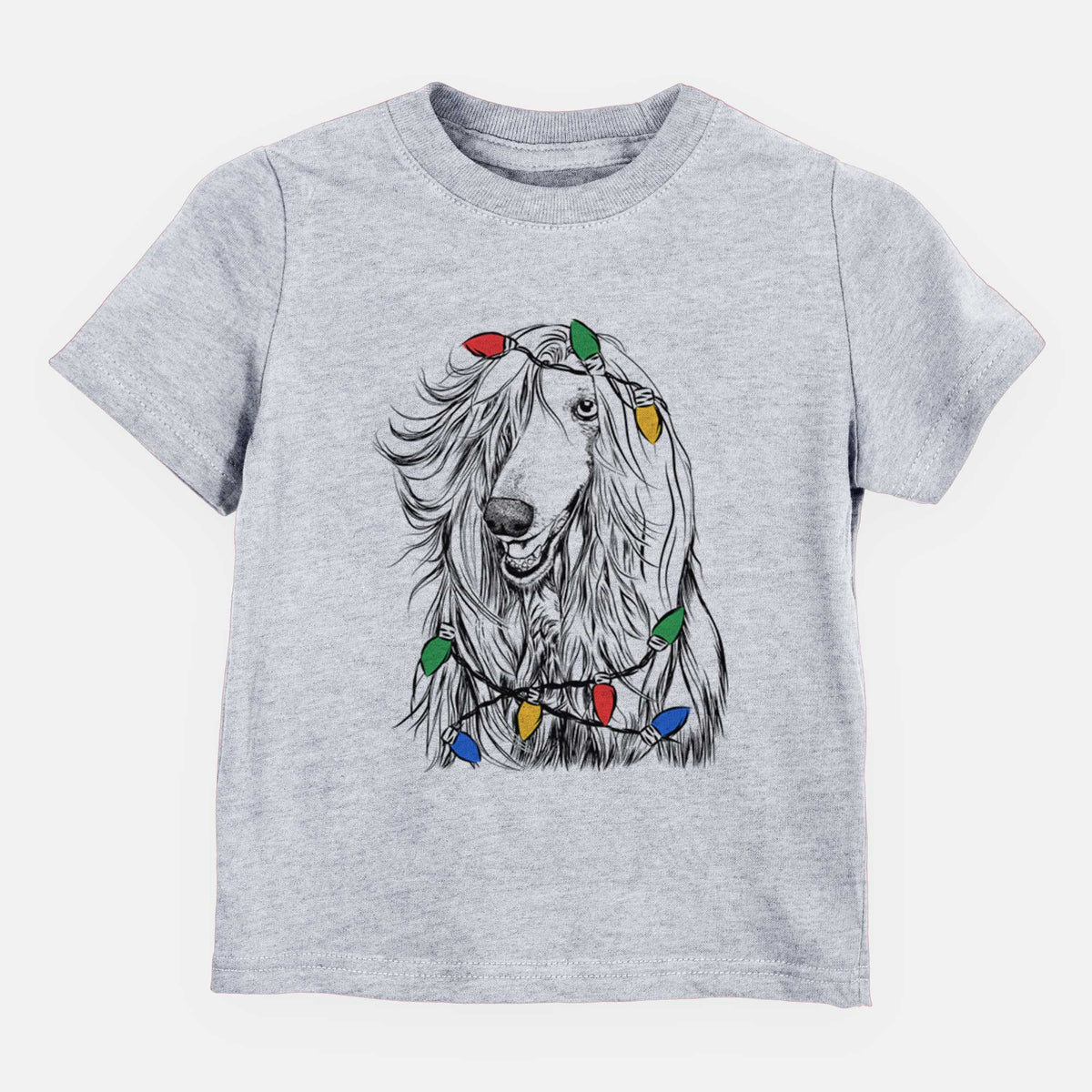 Christmas Lights Sterling the Afghan Hound - Kids/Youth/Toddler Shirt
