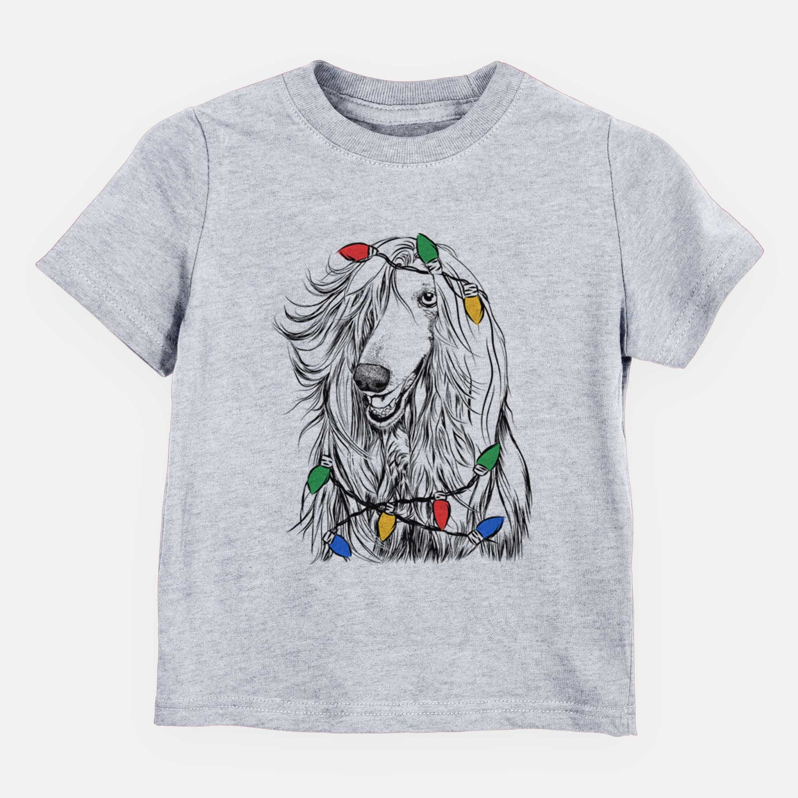 Christmas Lights Sterling the Afghan Hound - Kids/Youth/Toddler Shirt