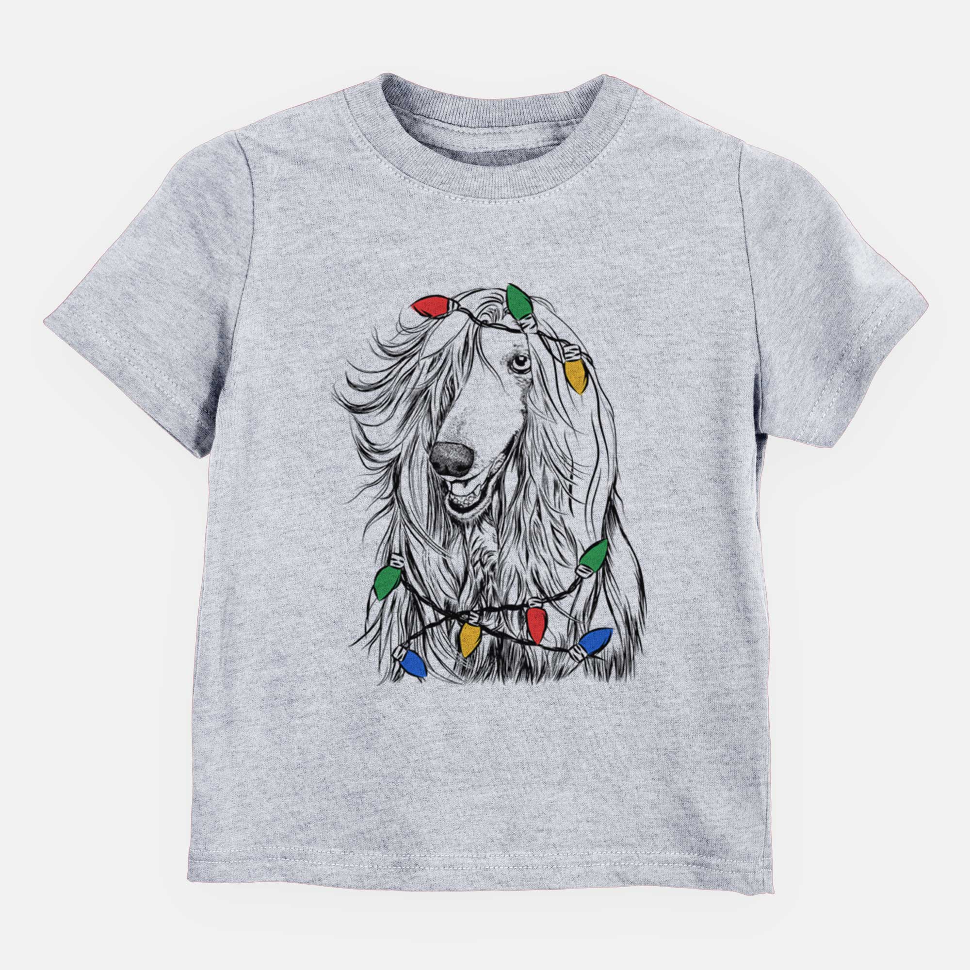 Christmas Lights Sterling the Afghan Hound - Kids/Youth/Toddler Shirt