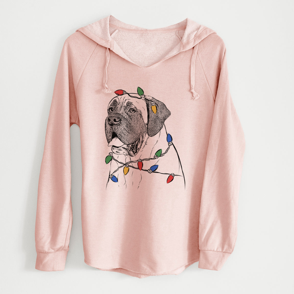 Christmas Lights Sterling the English Mastiff - Cali Wave Hooded Sweatshirt