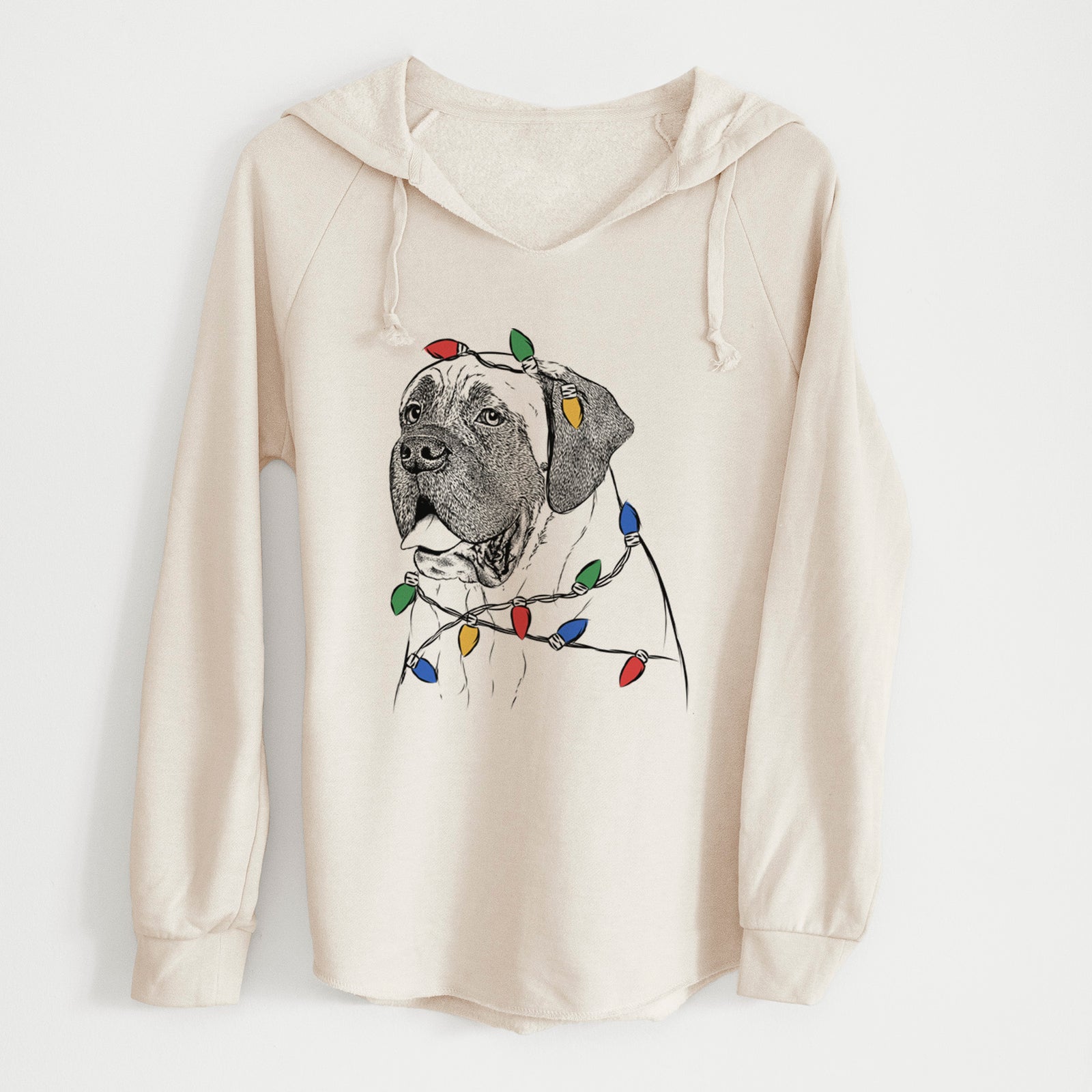 Christmas Lights Sterling the English Mastiff - Cali Wave Hooded Sweatshirt