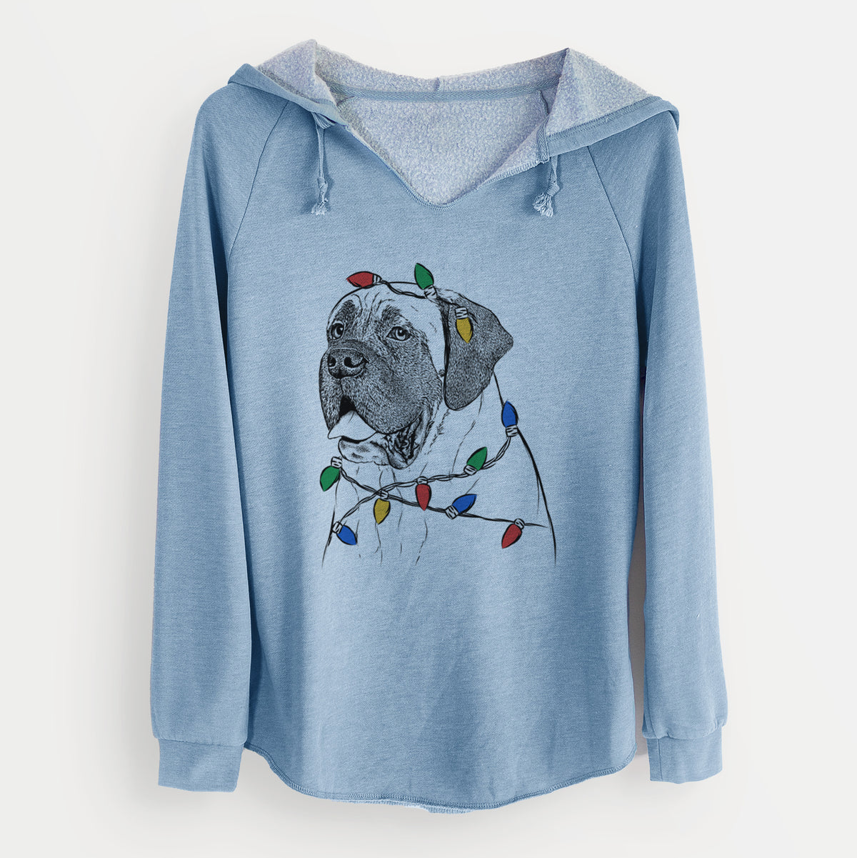 Christmas Lights Sterling the English Mastiff - Cali Wave Hooded Sweatshirt