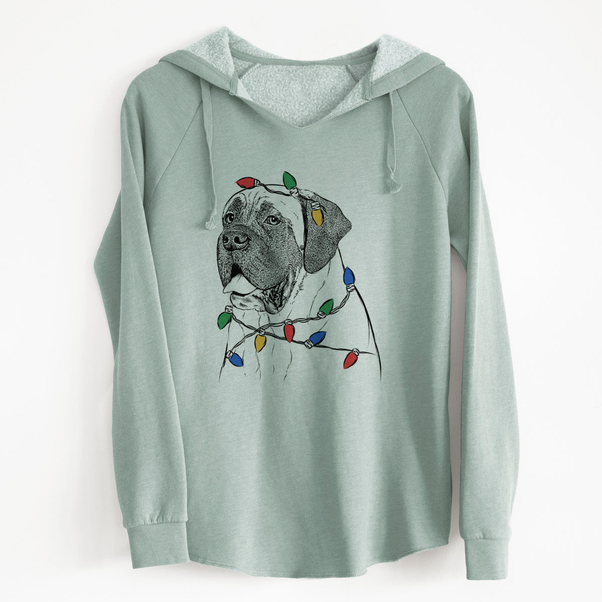 Christmas Lights Sterling the English Mastiff - Cali Wave Hooded Sweatshirt